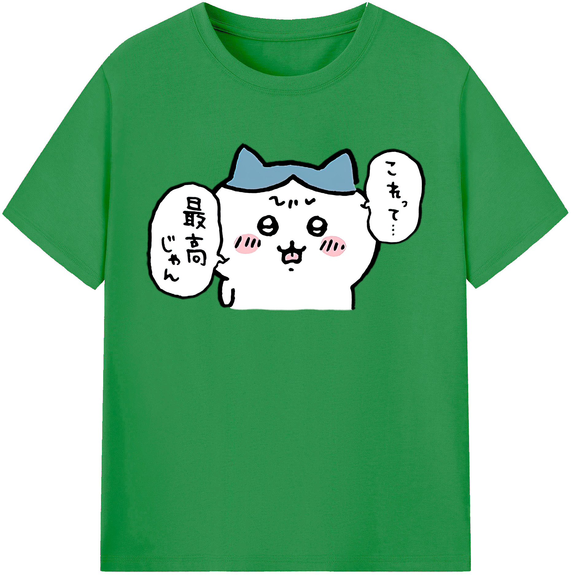 （画像用） ちいかわ ハチワレ Chii-kawa hachiware レディースカジュアルプリントTシャツ（綿100％）
