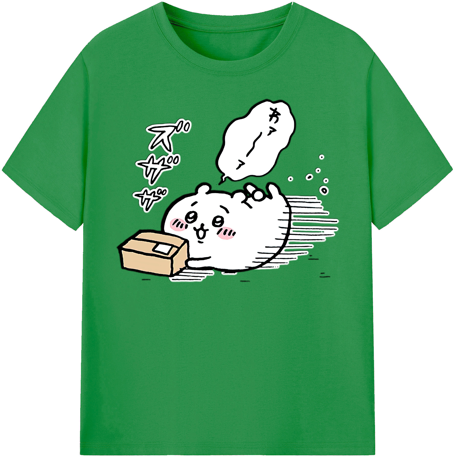 （画像用） ちいかわ ちいかわ Chii-kawa chiikawa レディースカジュアルプリントTシャツ（綿100％）