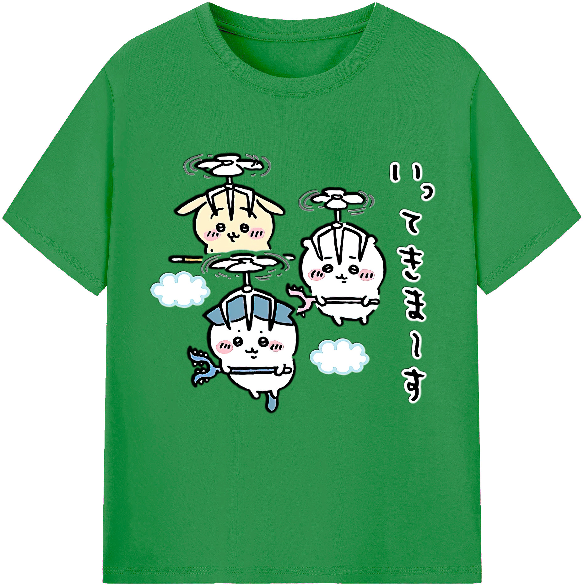 （画像用） ちいかわ ちいかわ Chii-kawa chiikawa レディースカジュアルプリントTシャツ（綿100％）