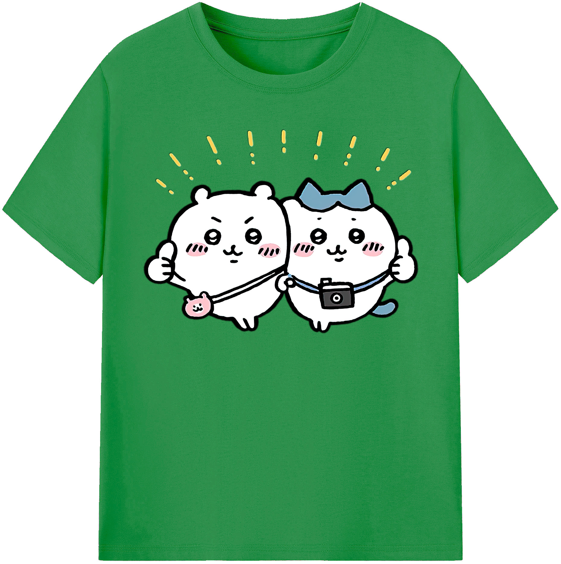 （画像用） ちいかわ ちいかわ Chii-kawa chiikawa レディースカジュアルプリントTシャツ（綿100％）