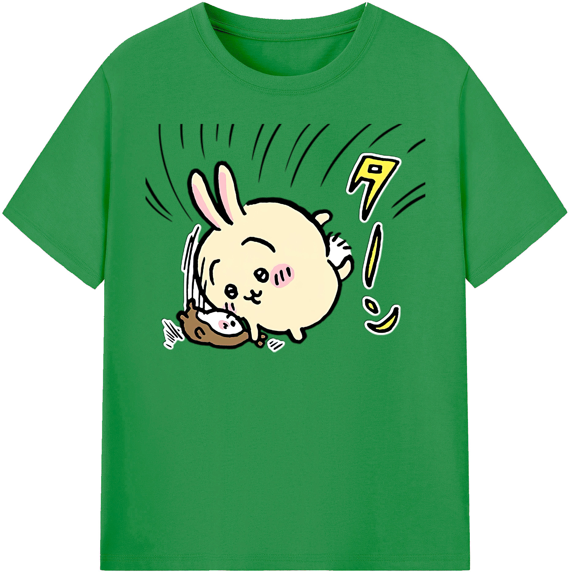 （画像用） ちいかわ うさぎ Chii-kawa usagi レディースカジュアルプリントTシャツ（綿100％）