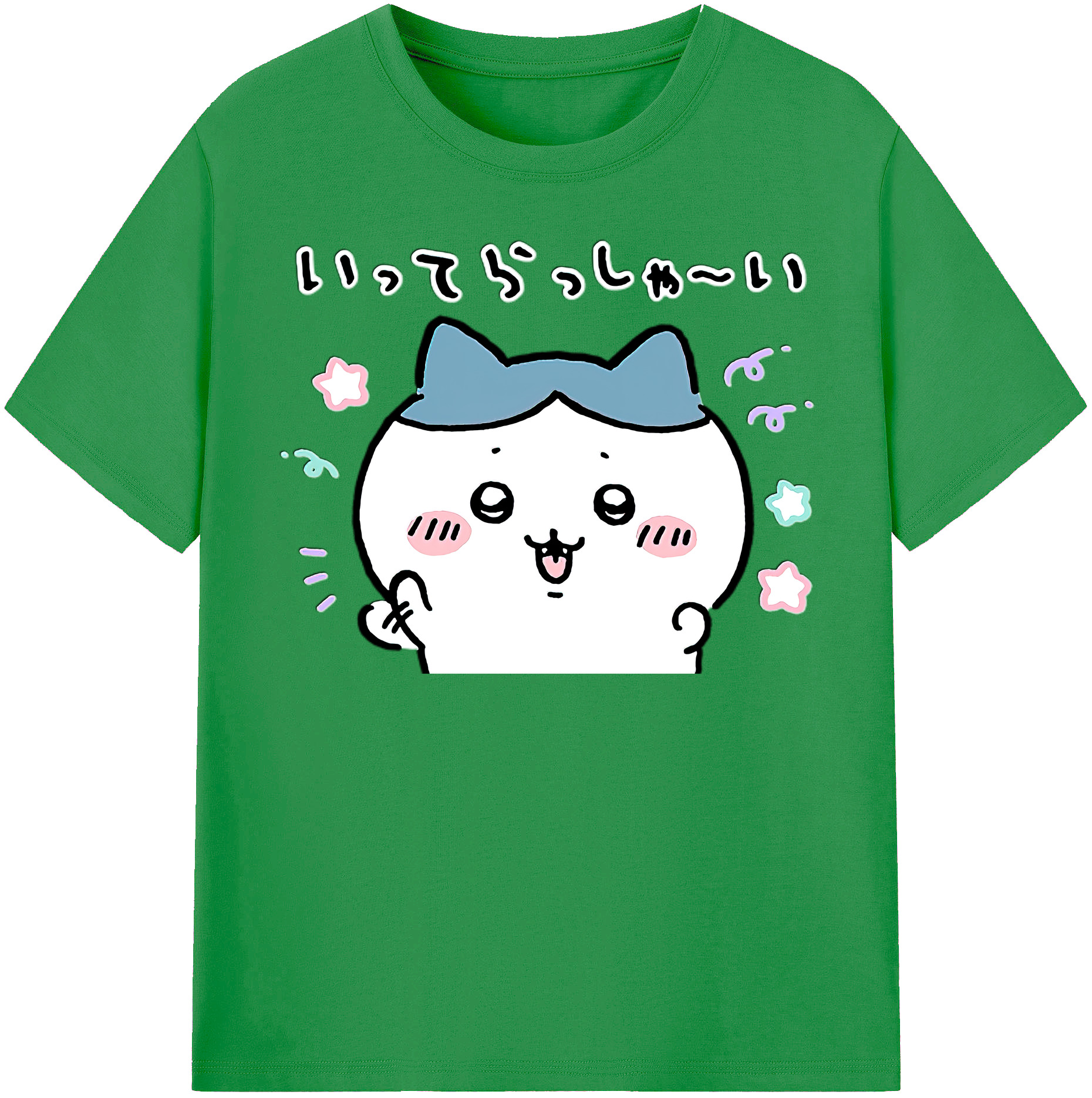 （画像用） ちいかわ ハチワレ Chii-kawa hachiware レディースカジュアルプリントTシャツ（綿100％）