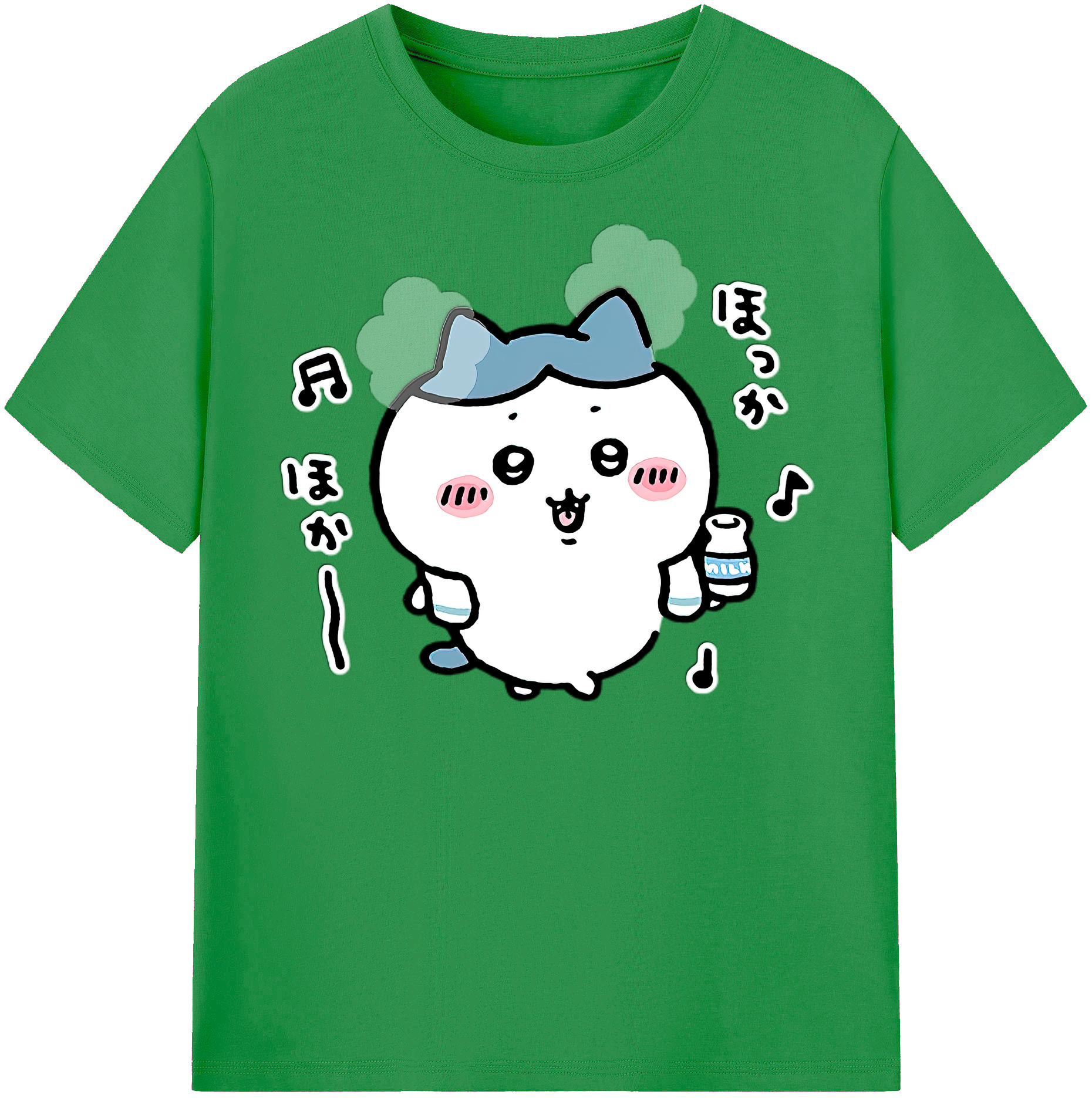 （画像用） ちいかわ ハチワレ Chii-kawa hachiware レディースカジュアルプリントTシャツ（綿100％）