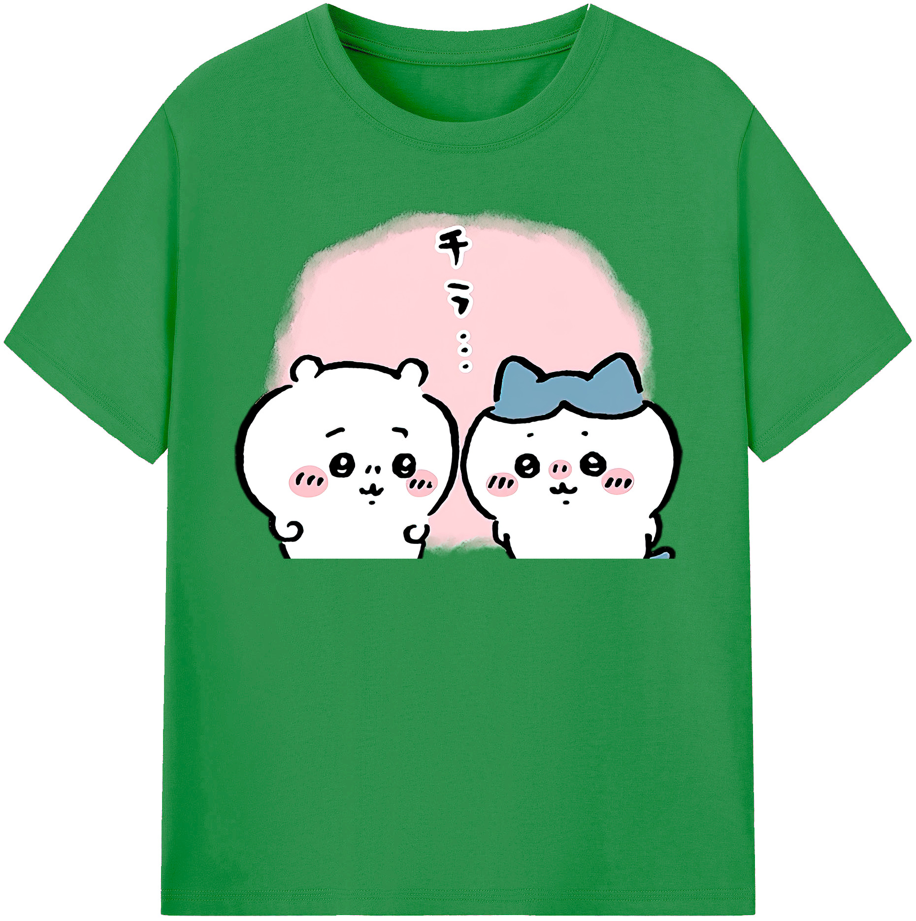 （画像用） ちいかわ ハチワレ Chii-kawa hachiware レディースカジュアルプリントTシャツ（綿100％）