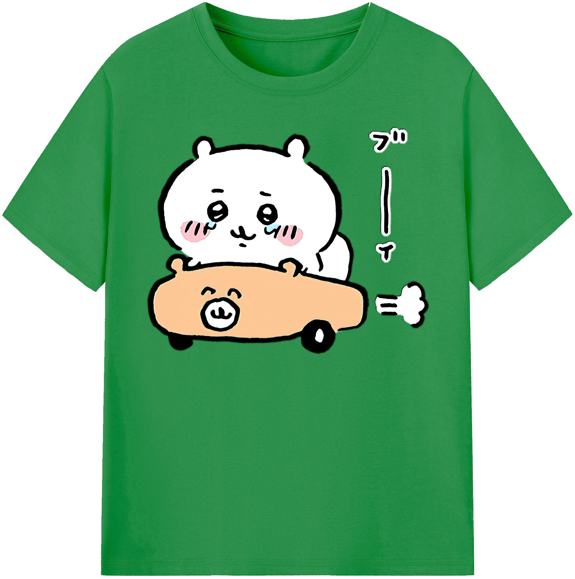 （画像用） ちいかわ ちいかわ Chii-kawa chiikawa レディースカジュアルプリントTシャツ（綿100％）