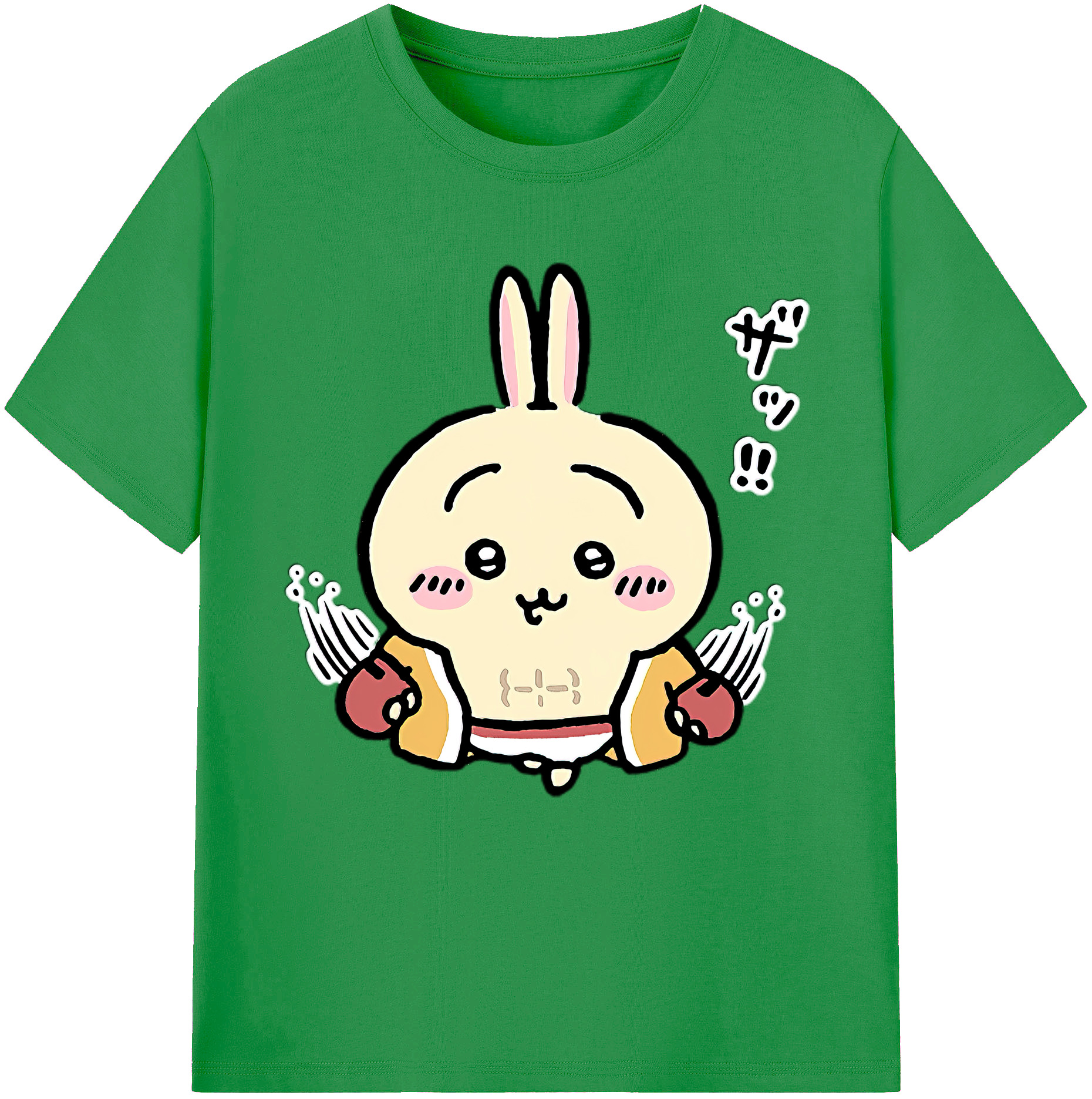（画像用） ちいかわ うさぎ Chii-kawa usagi レディースカジュアルプリントTシャツ（綿100％）
