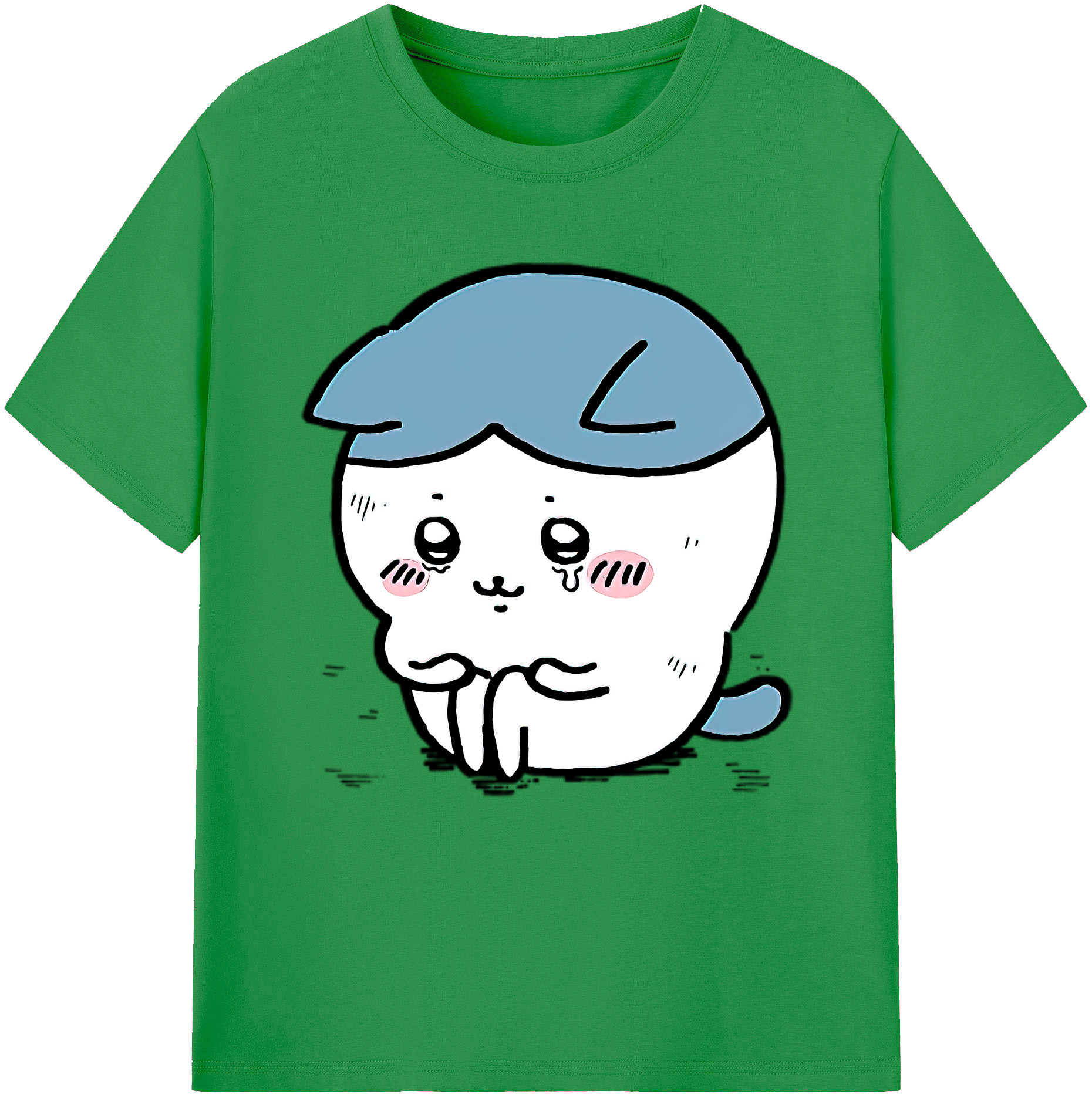 （画像用） ちいかわ ハチワレ Chii-kawa hachiware レディースカジュアルプリントTシャツ（綿100％）