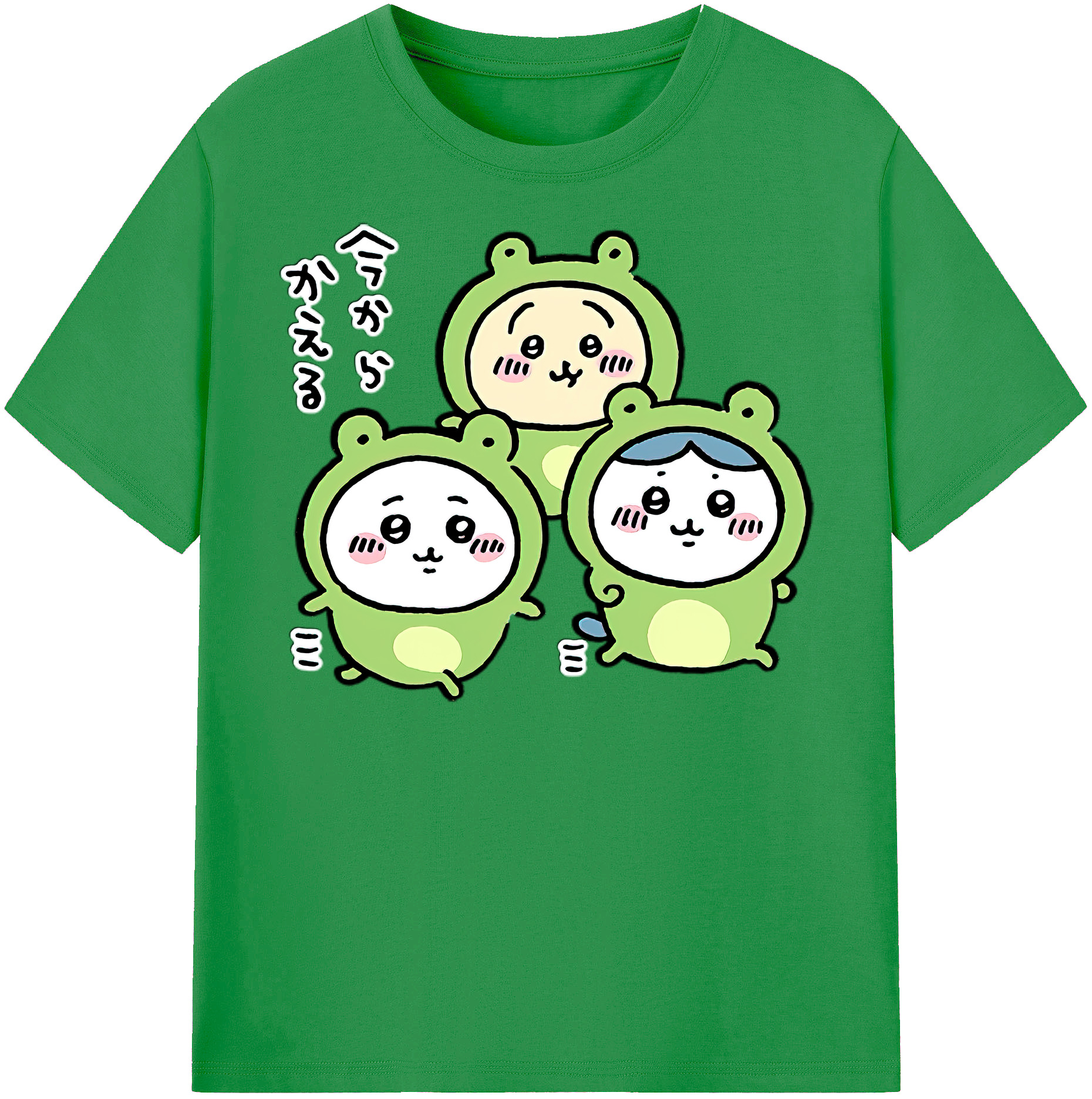 （画像用） ちいかわ ハチワレ Chii-kawa hachiware レディースカジュアルプリントTシャツ（綿100％）