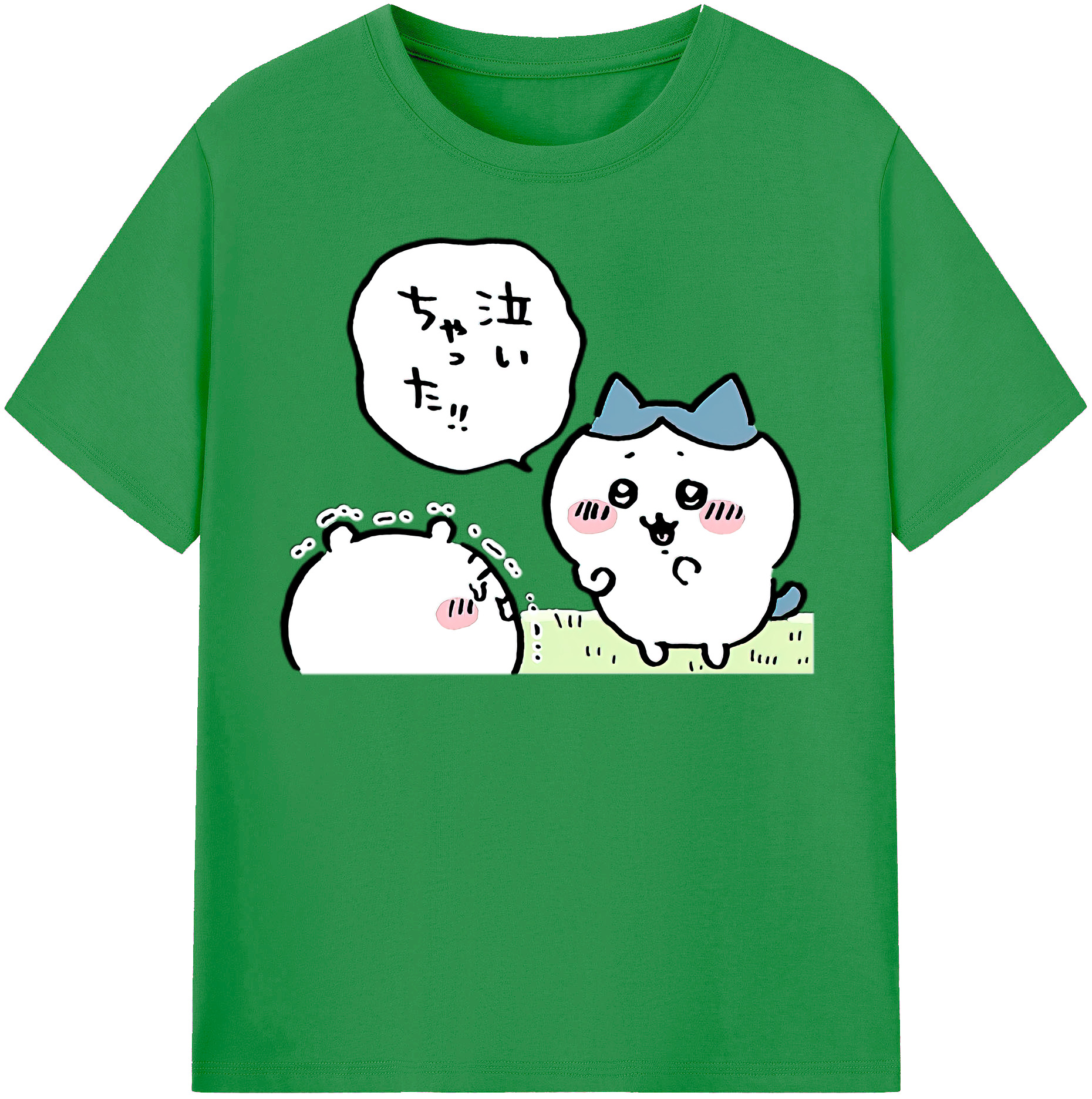 （画像用） ちいかわ ハチワレ Chii-kawa hachiware レディースカジュアルプリントTシャツ（綿100％）
