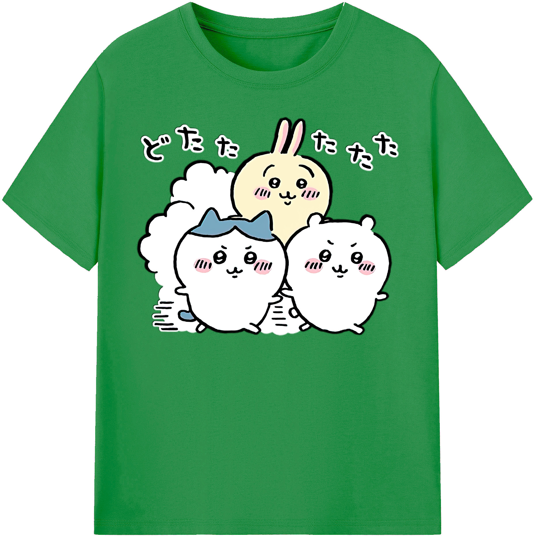 （画像用） ちいかわ ハチワレ Chii-kawa hachiware レディースカジュアルプリントTシャツ（綿100％）