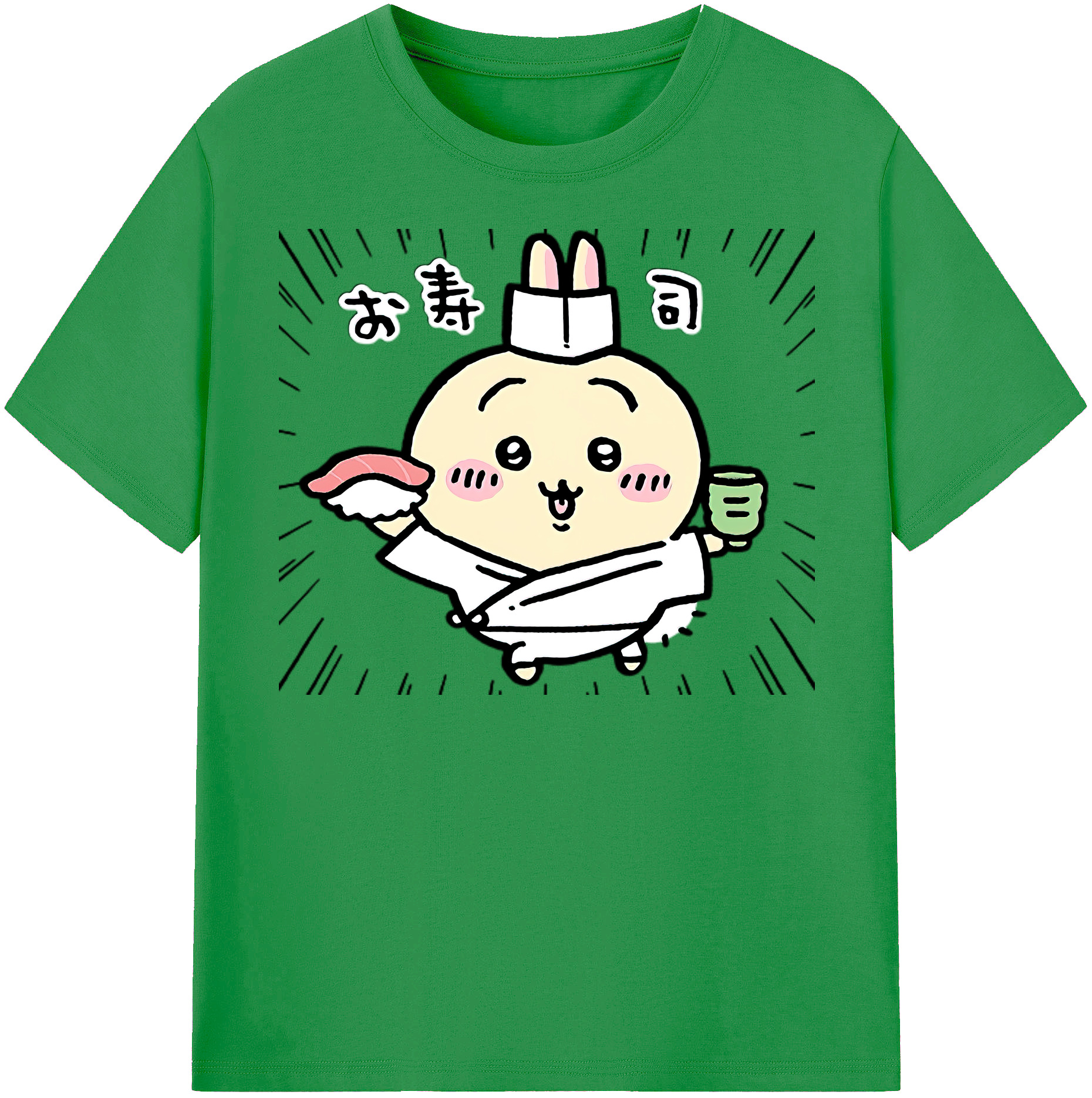 （画像用） ちいかわ うさぎ Chii-kawa usagi レディースカジュアルプリントTシャツ（綿100％）