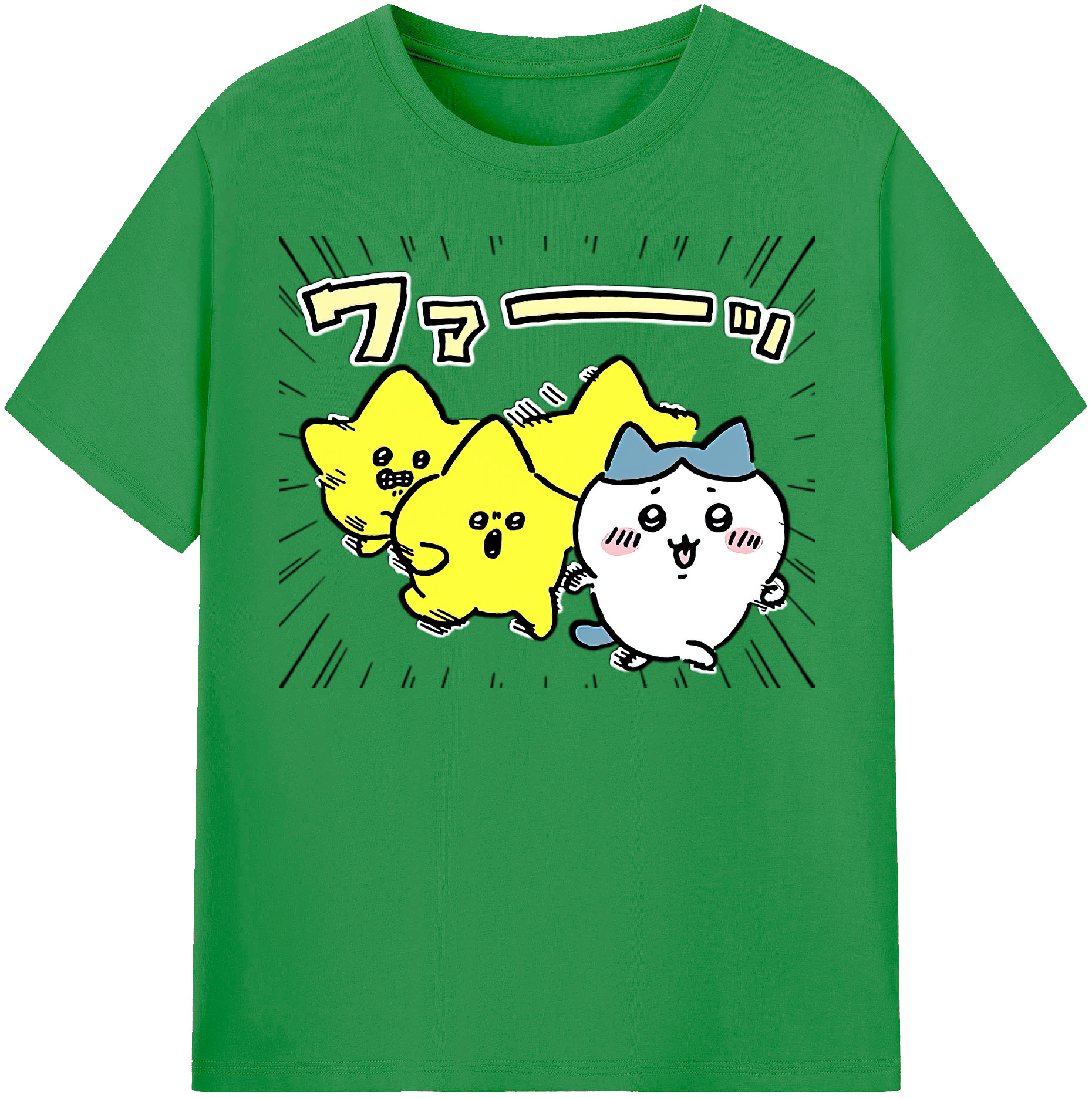 （画像用） ちいかわ 流れ星 Chii-kawa Shooting star レディースカジュアルプリントTシャツ（綿100％）