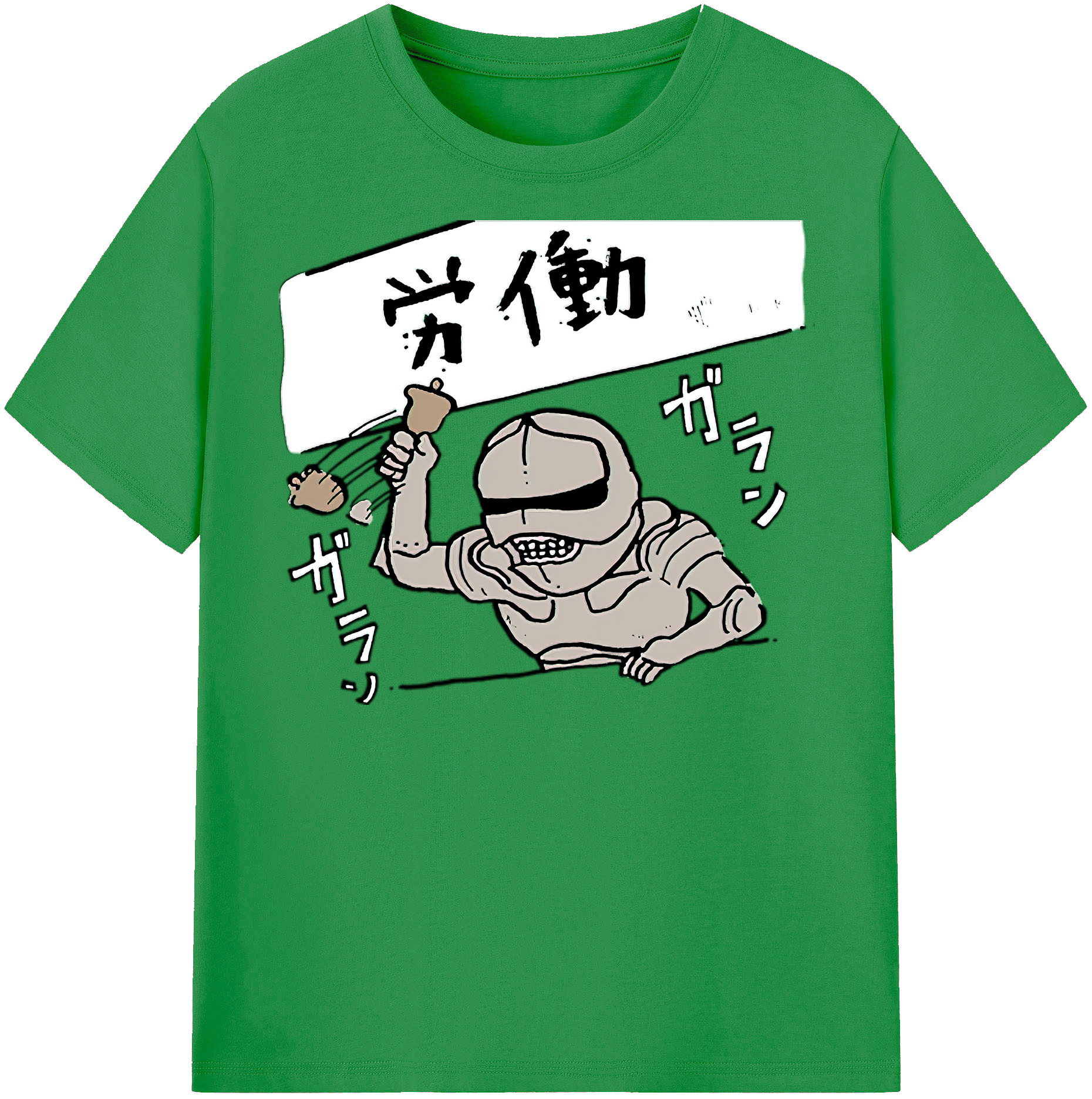 （画像用） ちいかわ 労働の鎧さん Chii-kawa Mr. Armor of Labor レディースカジュアルプリントTシャツ（綿100％）
