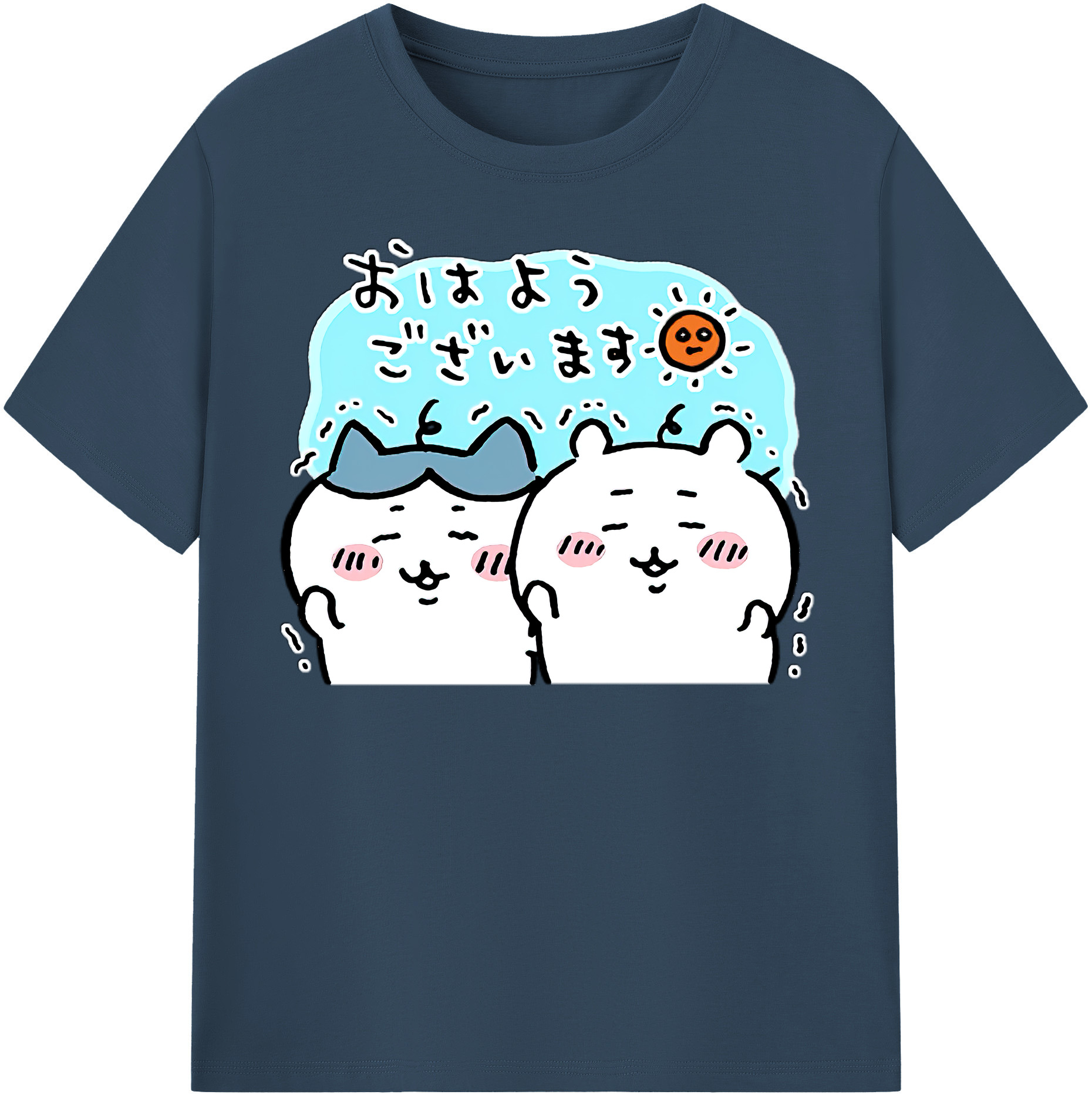 （画像用） ちいかわ ハチワレ Chii-kawa hachiware レディースカジュアルプリントTシャツ（綿100％）