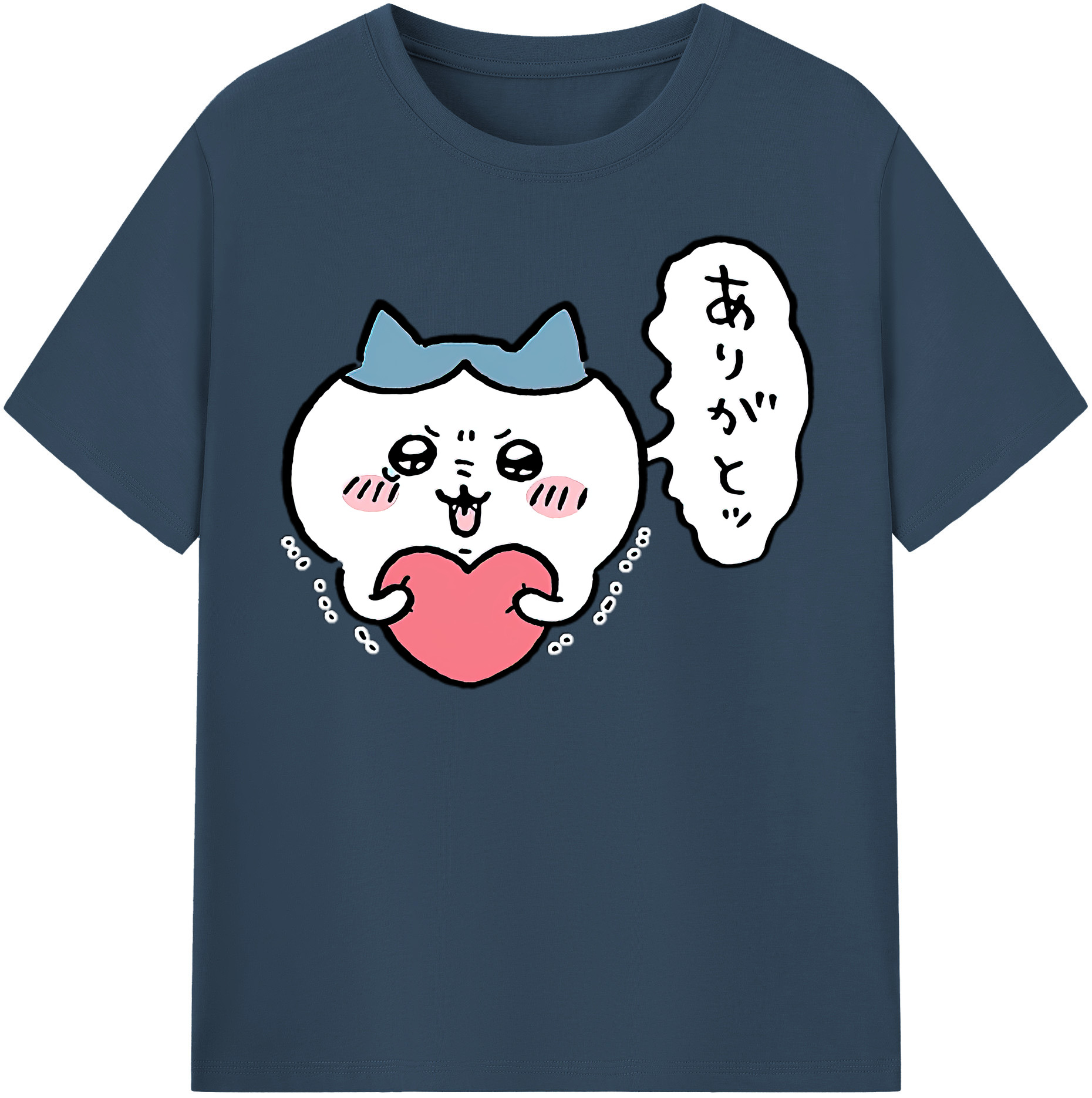 （画像用） ちいかわ ハチワレ Chii-kawa hachiware レディースカジュアルプリントTシャツ（綿100％）