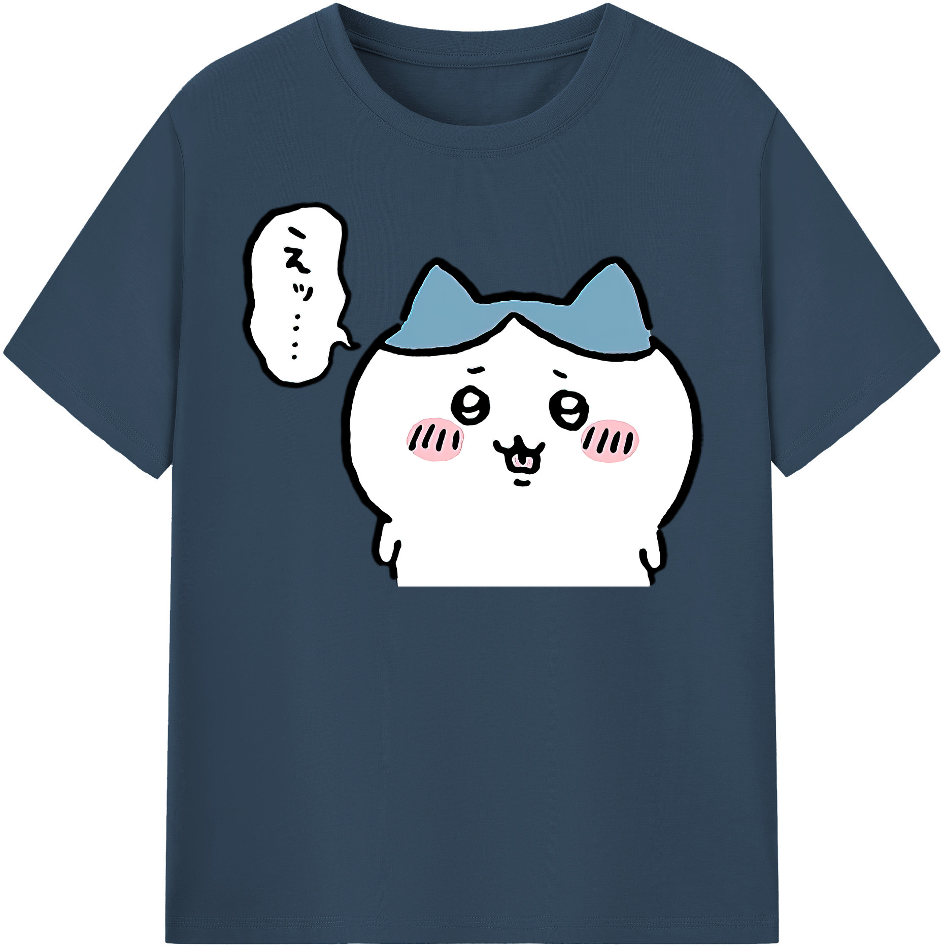 （画像用） ちいかわ ハチワレ Chii-kawa hachiware レディースカジュアルプリントTシャツ（綿100％）