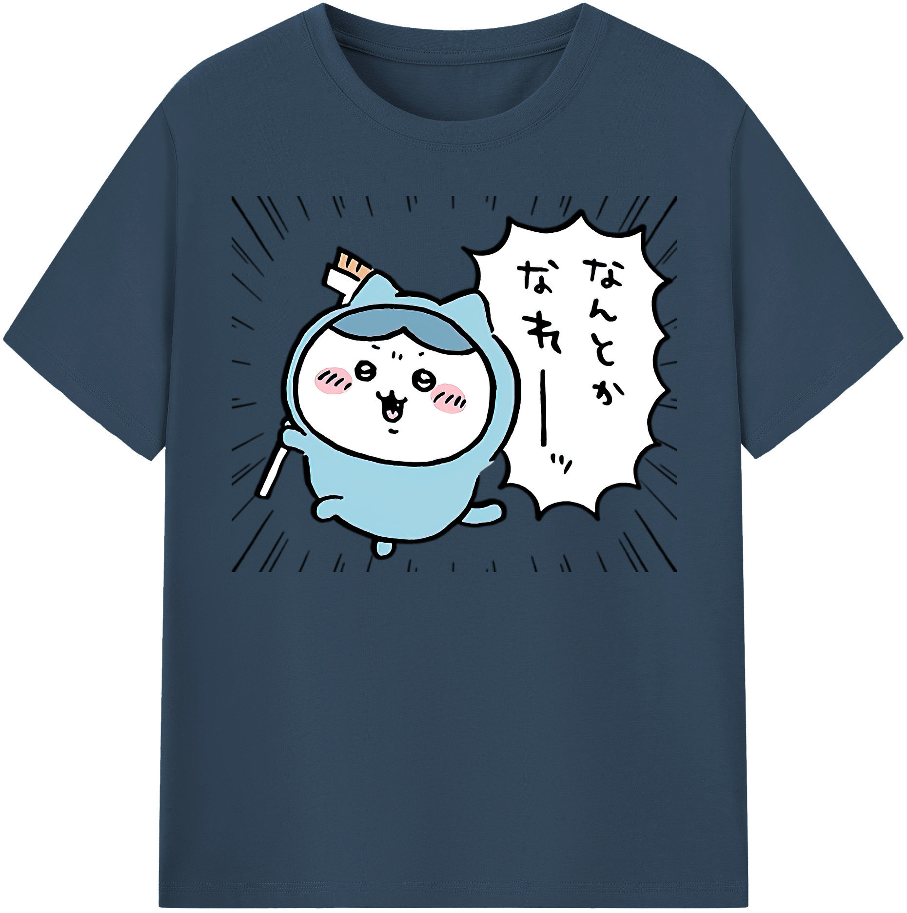 （画像用） ちいかわ ハチワレ Chii-kawa hachiware レディースカジュアルプリントTシャツ（綿100％）