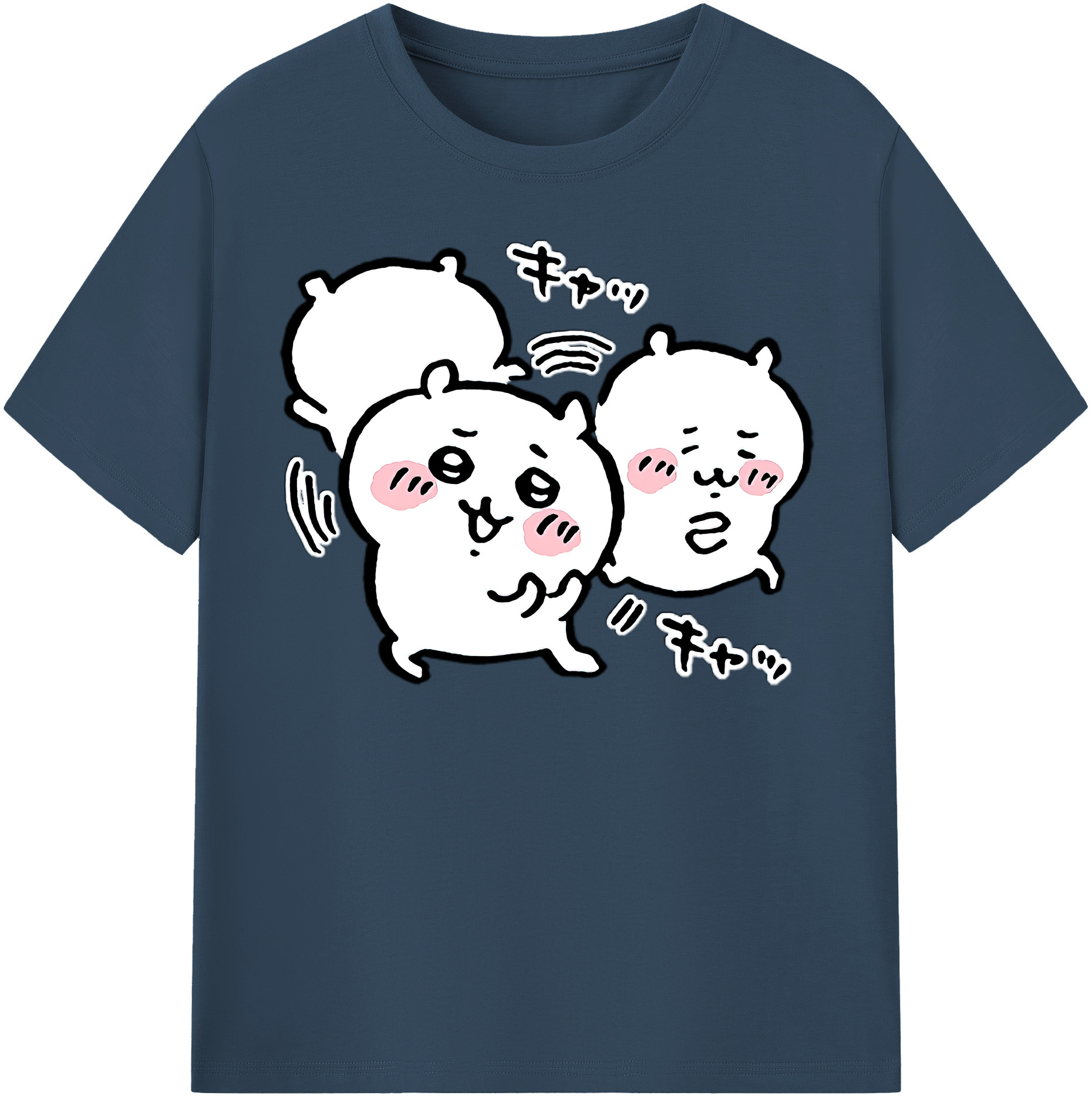（画像用） ちいかわ ちいかわ Chii-kawa chiikawa レディースカジュアルプリントTシャツ（綿100％）