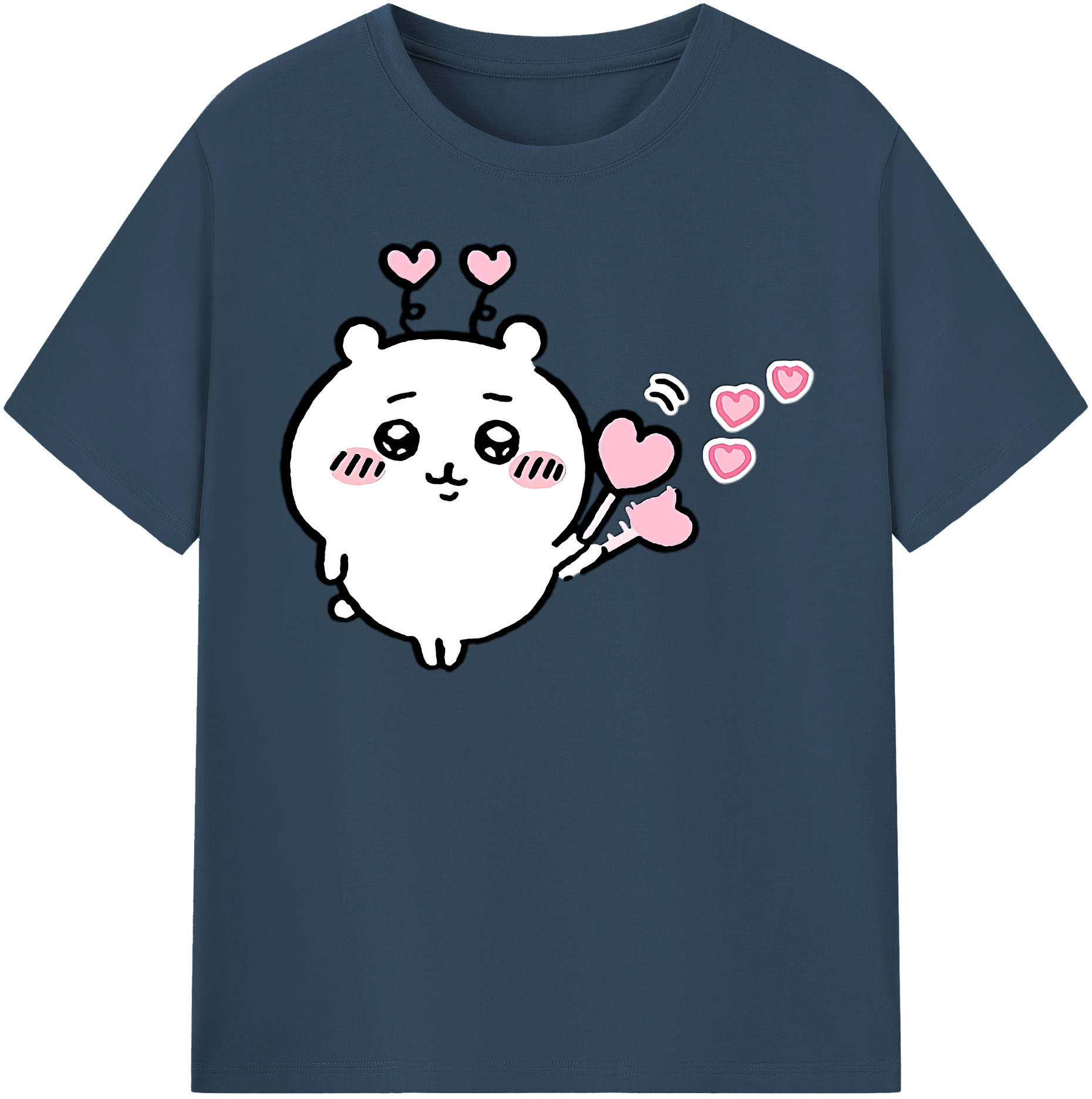 （画像用） ちいかわ ちいかわ Chii-kawa chiikawa レディースカジュアルプリントTシャツ（綿100％）