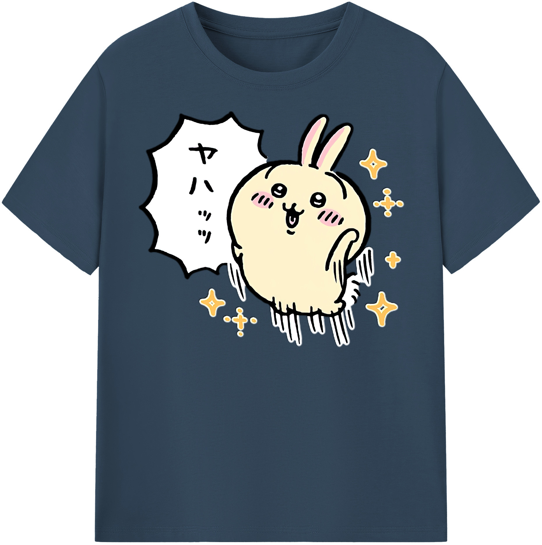 （画像用） ちいかわ うさぎ Chii-kawa usagi レディースカジュアルプリントTシャツ（綿100％）