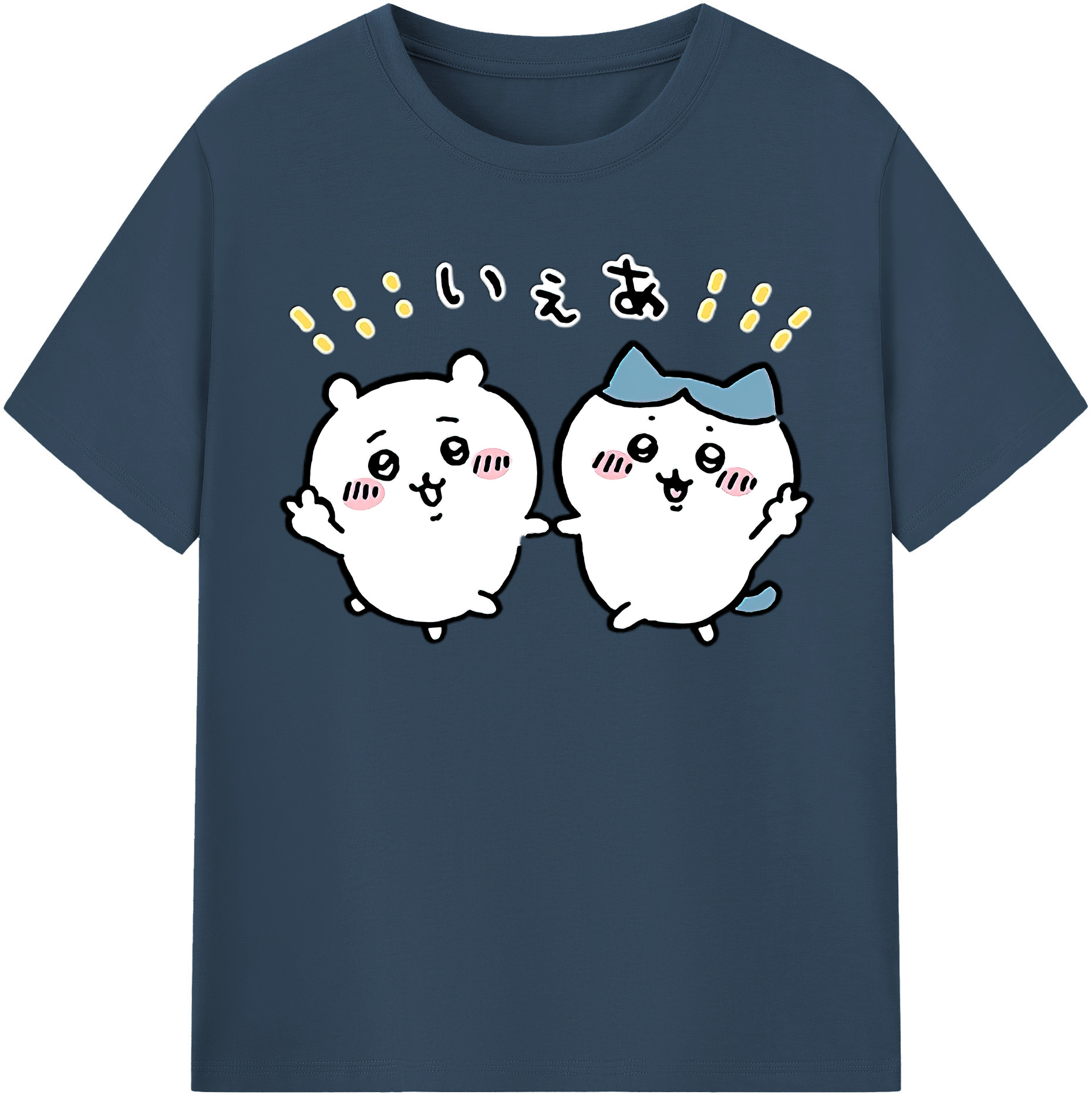 （画像用） ちいかわ ハチワレ Chii-kawa hachiware レディースカジュアルプリントTシャツ（綿100％）