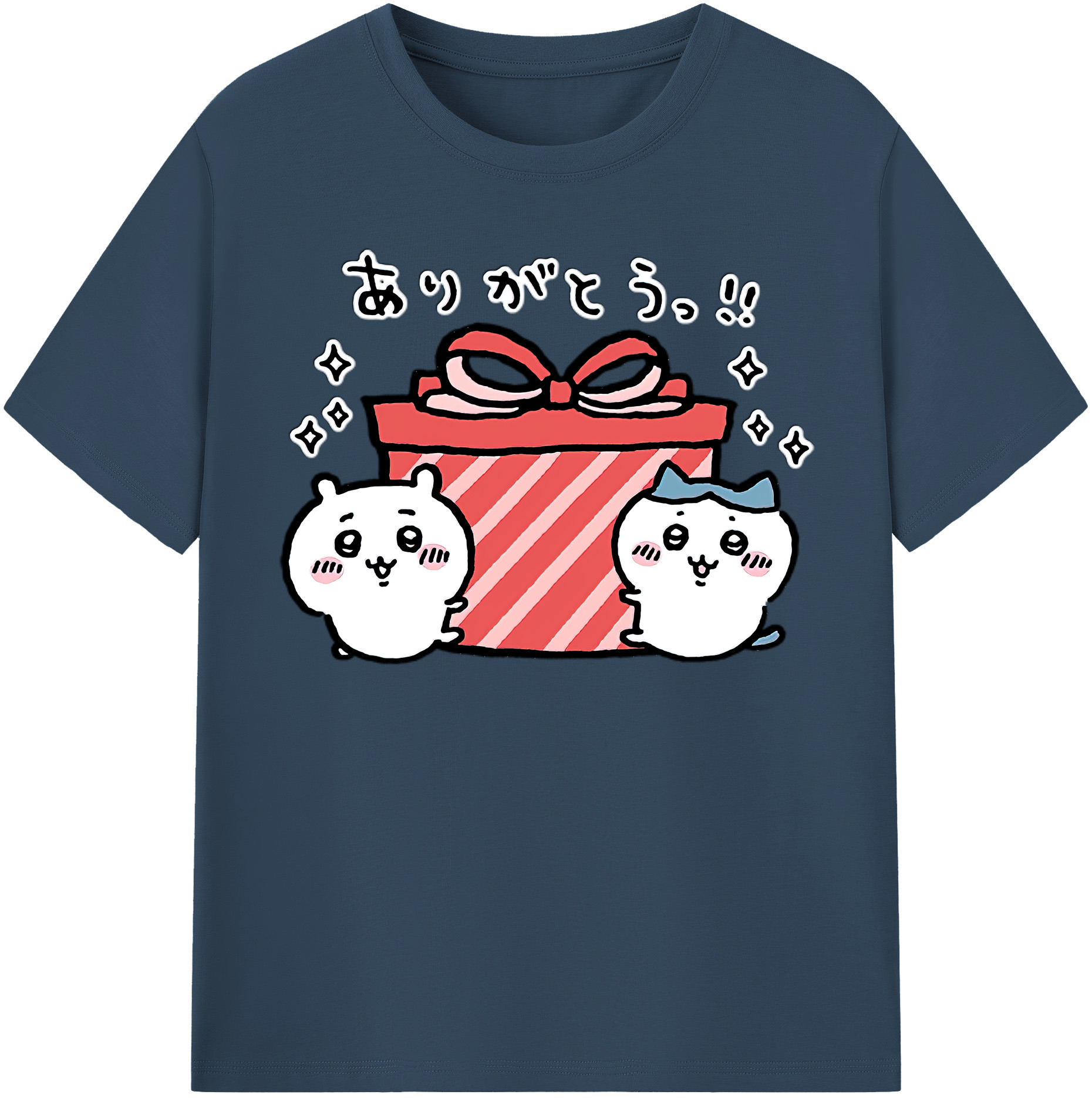 （画像用） ちいかわ ハチワレ Chii-kawa hachiware レディースカジュアルプリントTシャツ（綿100％）