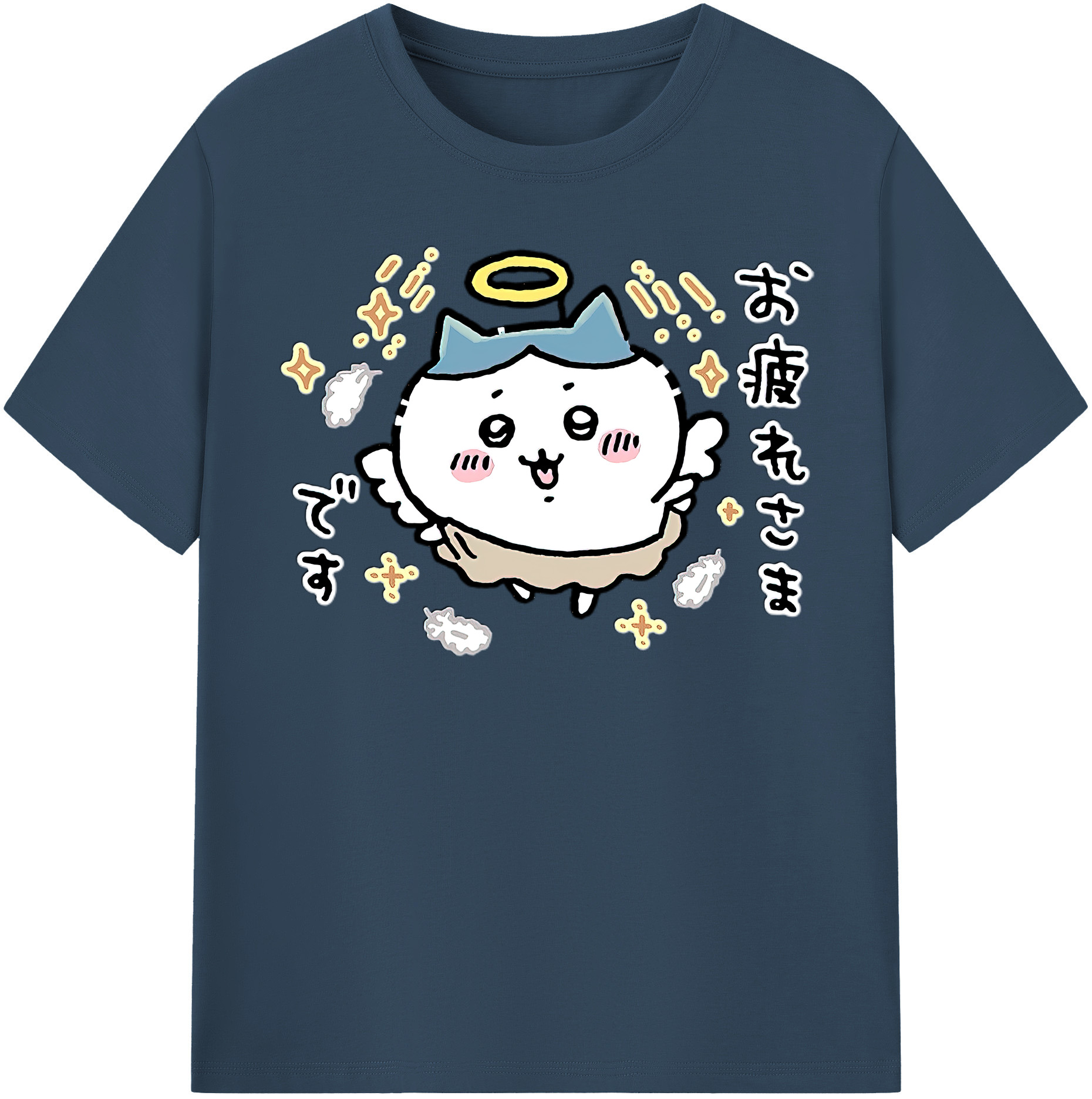 （画像用） ちいかわ ハチワレ Chii-kawa hachiware レディースカジュアルプリントTシャツ（綿100％）