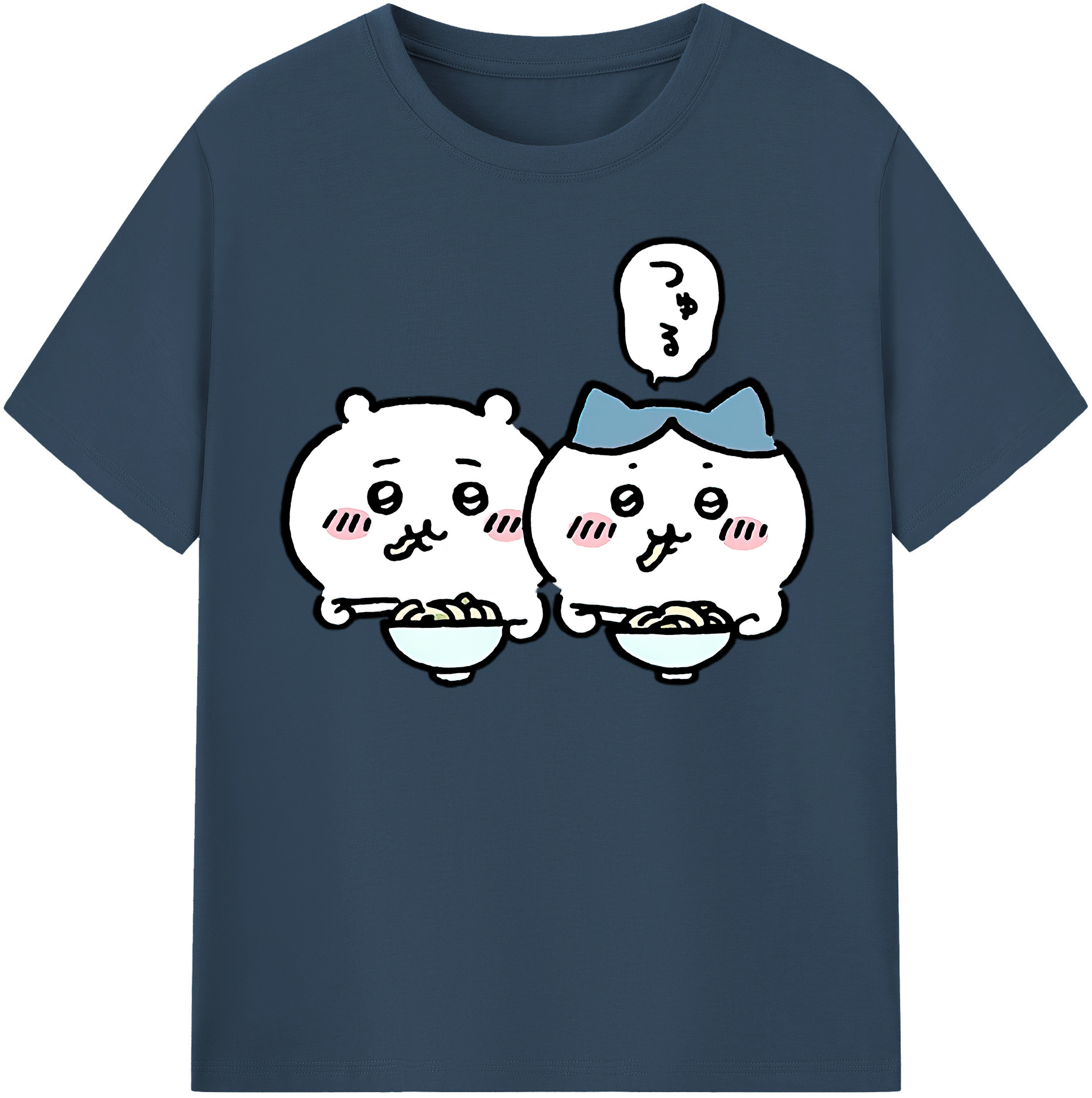 （画像用） ちいかわ ハチワレ Chii-kawa hachiware レディースカジュアルプリントTシャツ（綿100％）