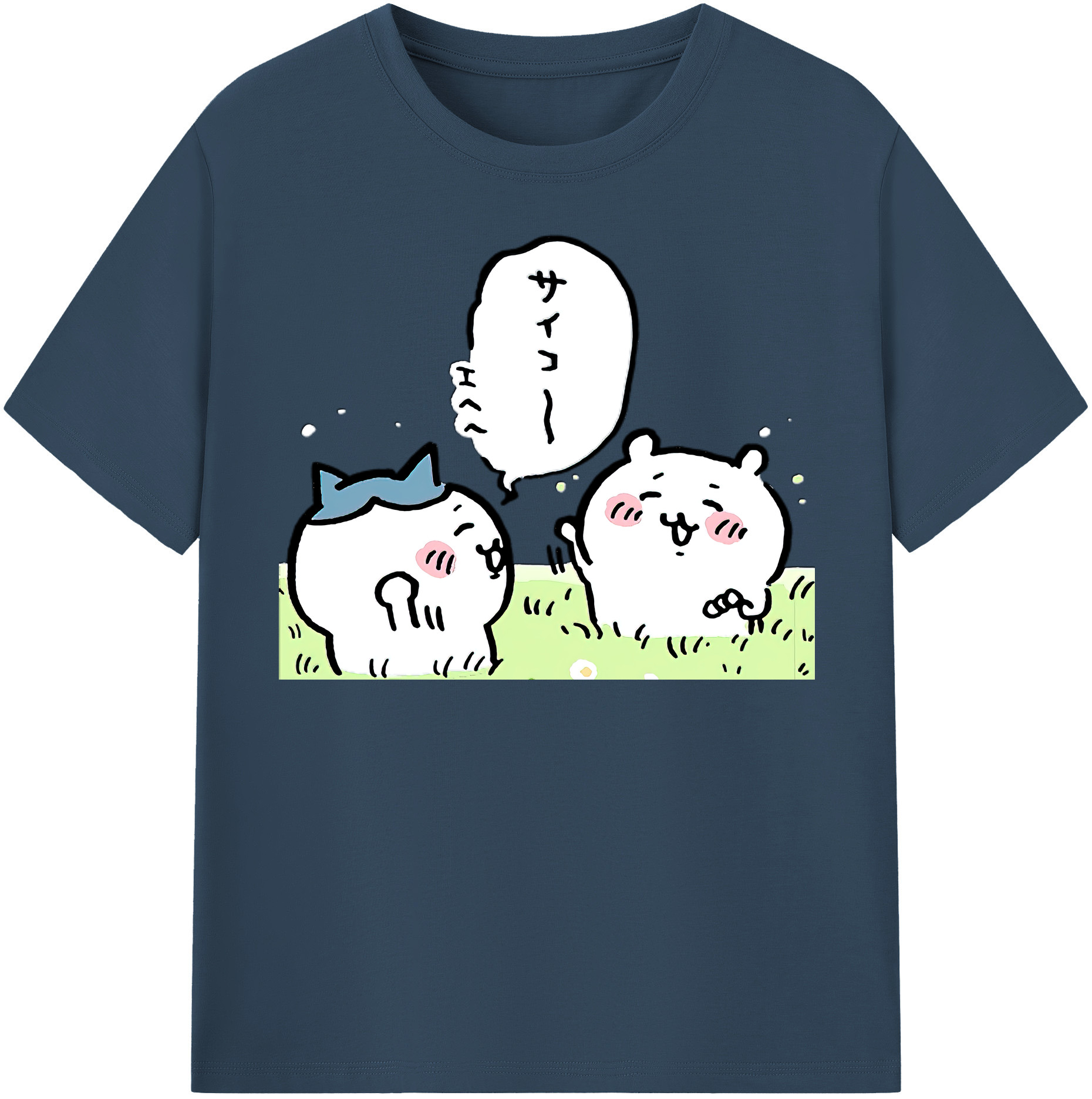 （画像用） ちいかわ ちいかわ Chii-kawa chiikawa レディースカジュアルプリントTシャツ（綿100％）