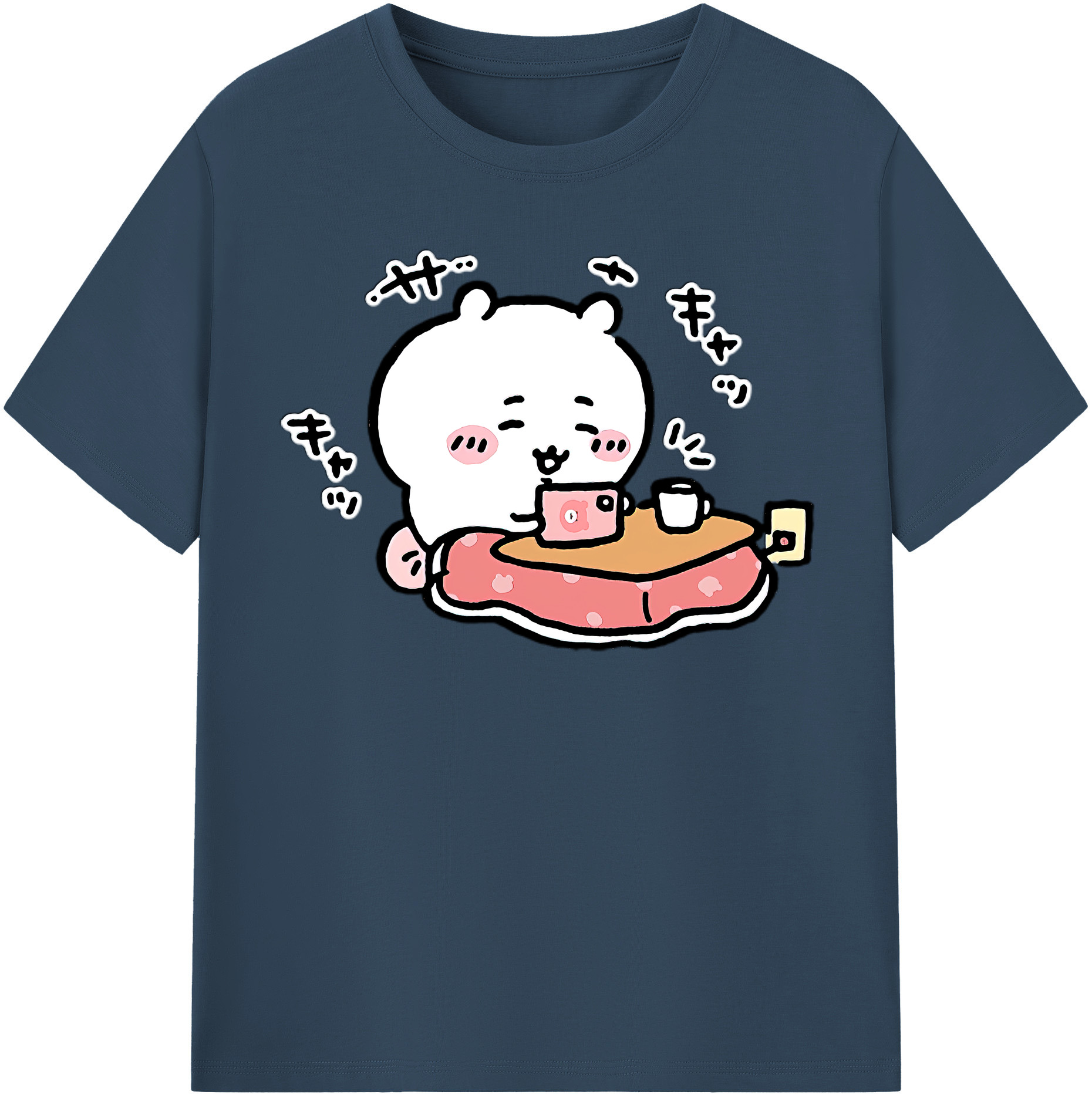 （画像用） ちいかわ ちいかわ Chii-kawa chiikawa レディースカジュアルプリントTシャツ（綿100％）