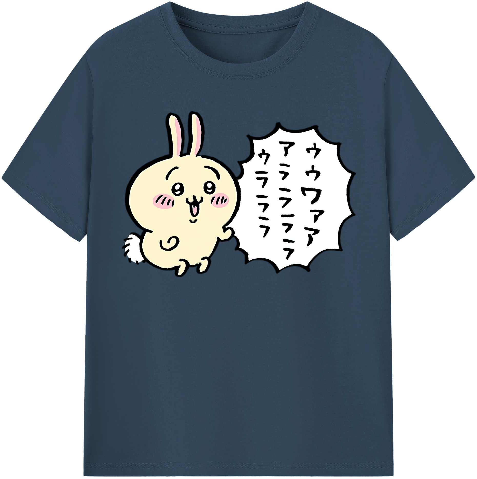（画像用） ちいかわ うさぎ Chii-kawa usagi レディースカジュアルプリントTシャツ（綿100％）
