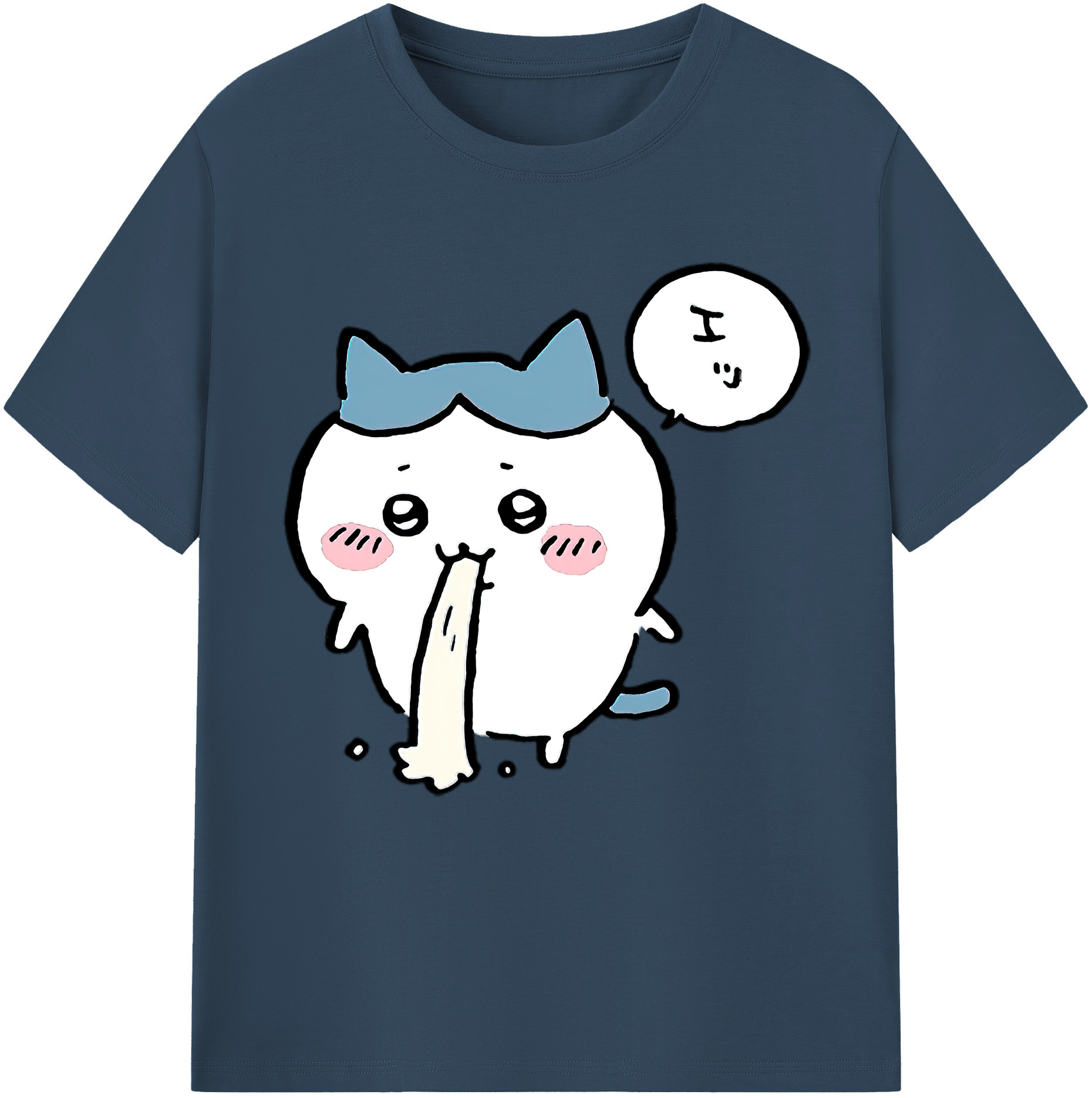 （画像用） ちいかわ ハチワレ Chii-kawa hachiware レディースカジュアルプリントTシャツ（綿100％）
