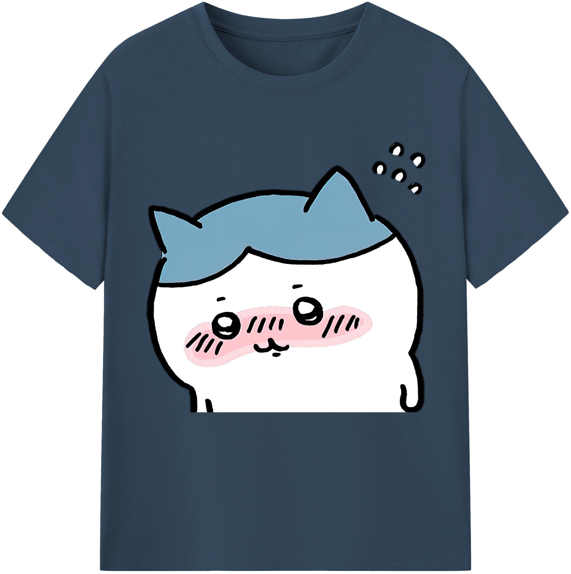 （画像用） ちいかわ ハチワレ Chii-kawa hachiware レディースカジュアルプリントTシャツ（綿100％）