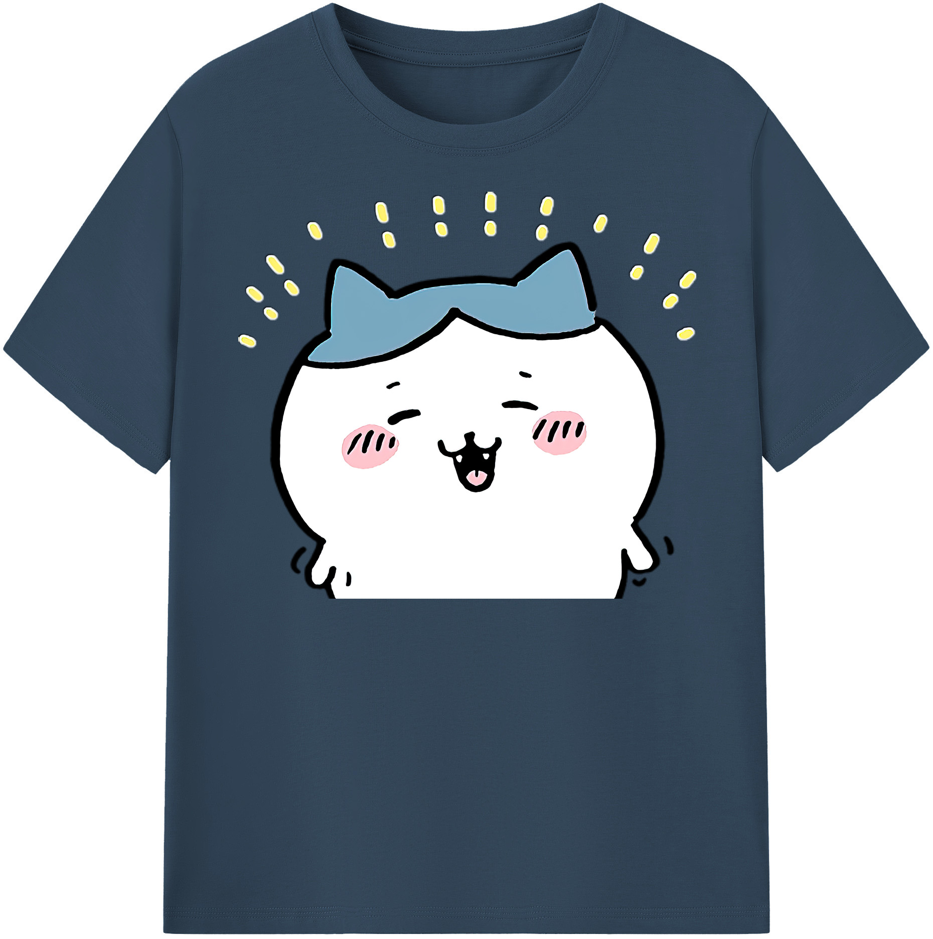 （画像用） ちいかわ ハチワレ Chii-kawa hachiware レディースカジュアルプリントTシャツ（綿100％）