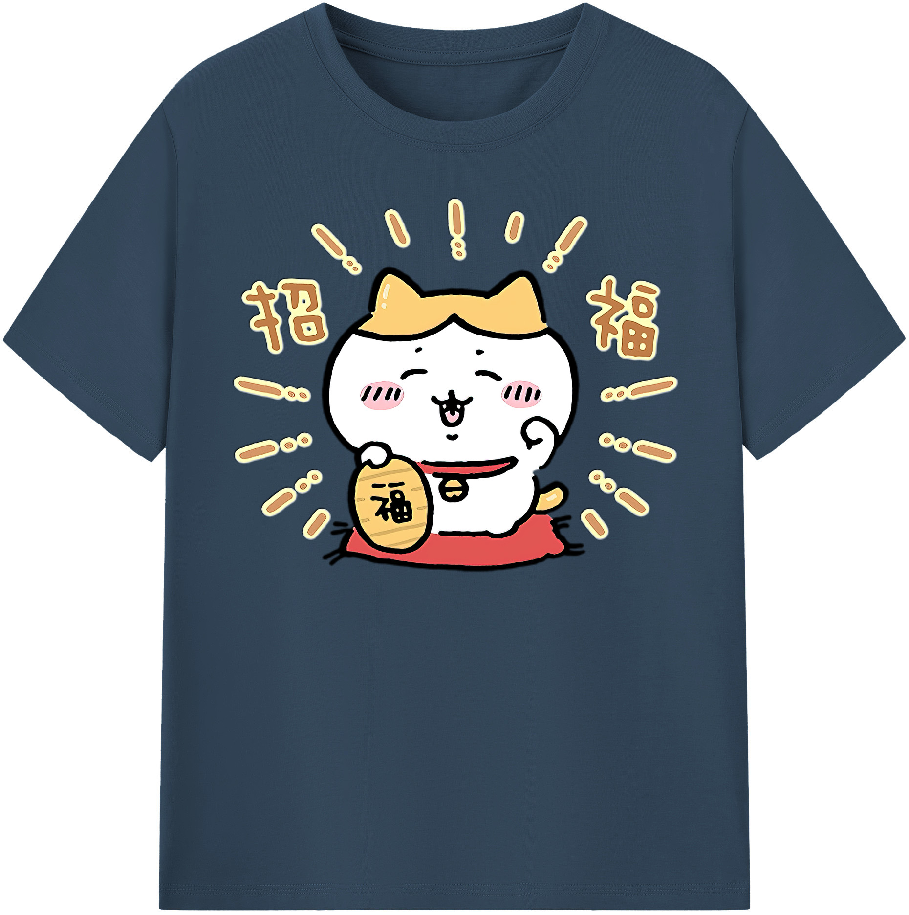 （画像用） ちいかわ ハチワレ Chii-kawa hachiware レディースカジュアルプリントTシャツ（綿100％）