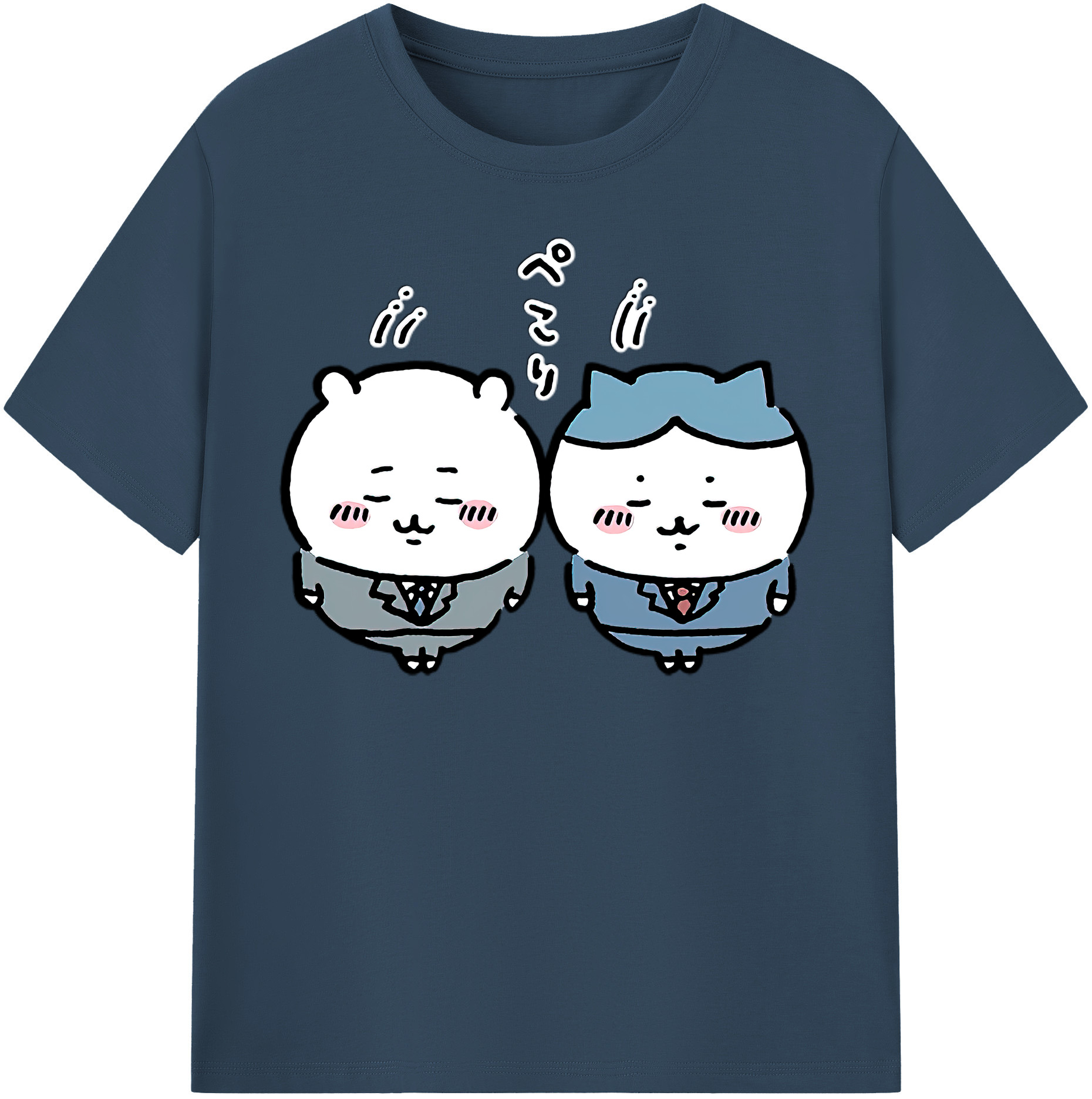 （画像用） ちいかわ ハチワレ Chii-kawa hachiware レディースカジュアルプリントTシャツ（綿100％）