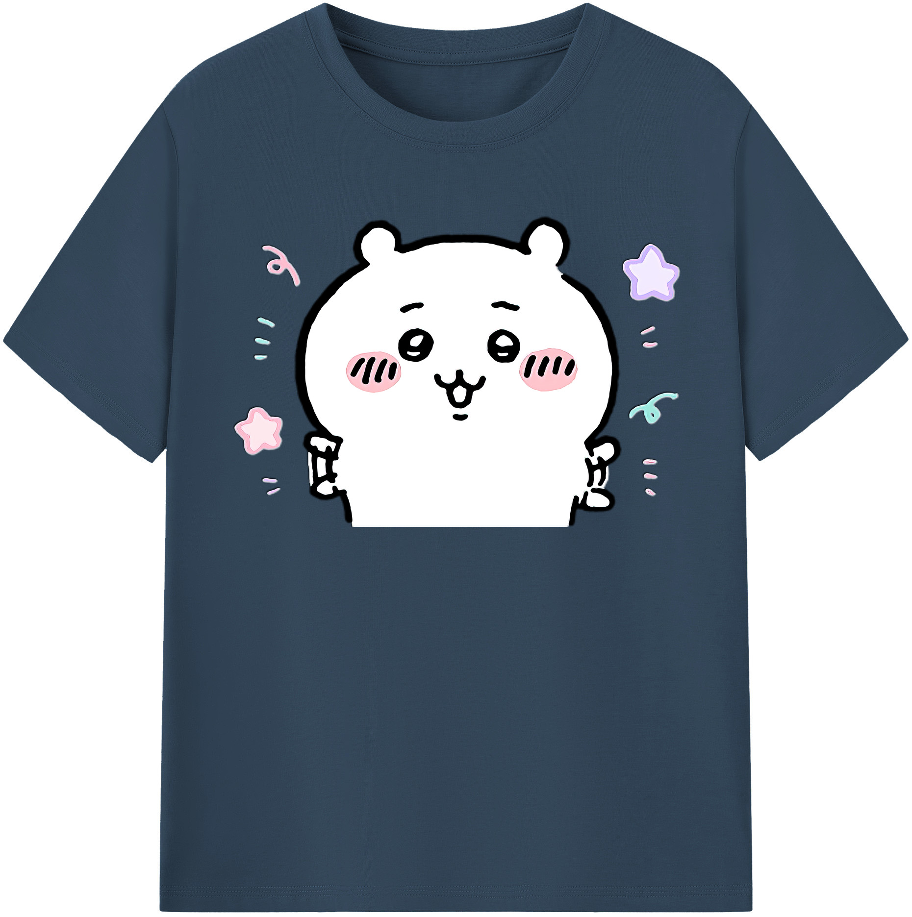 （画像用） ちいかわ ちいかわ Chii-kawa chiikawa レディースカジュアルプリントTシャツ（綿100％）