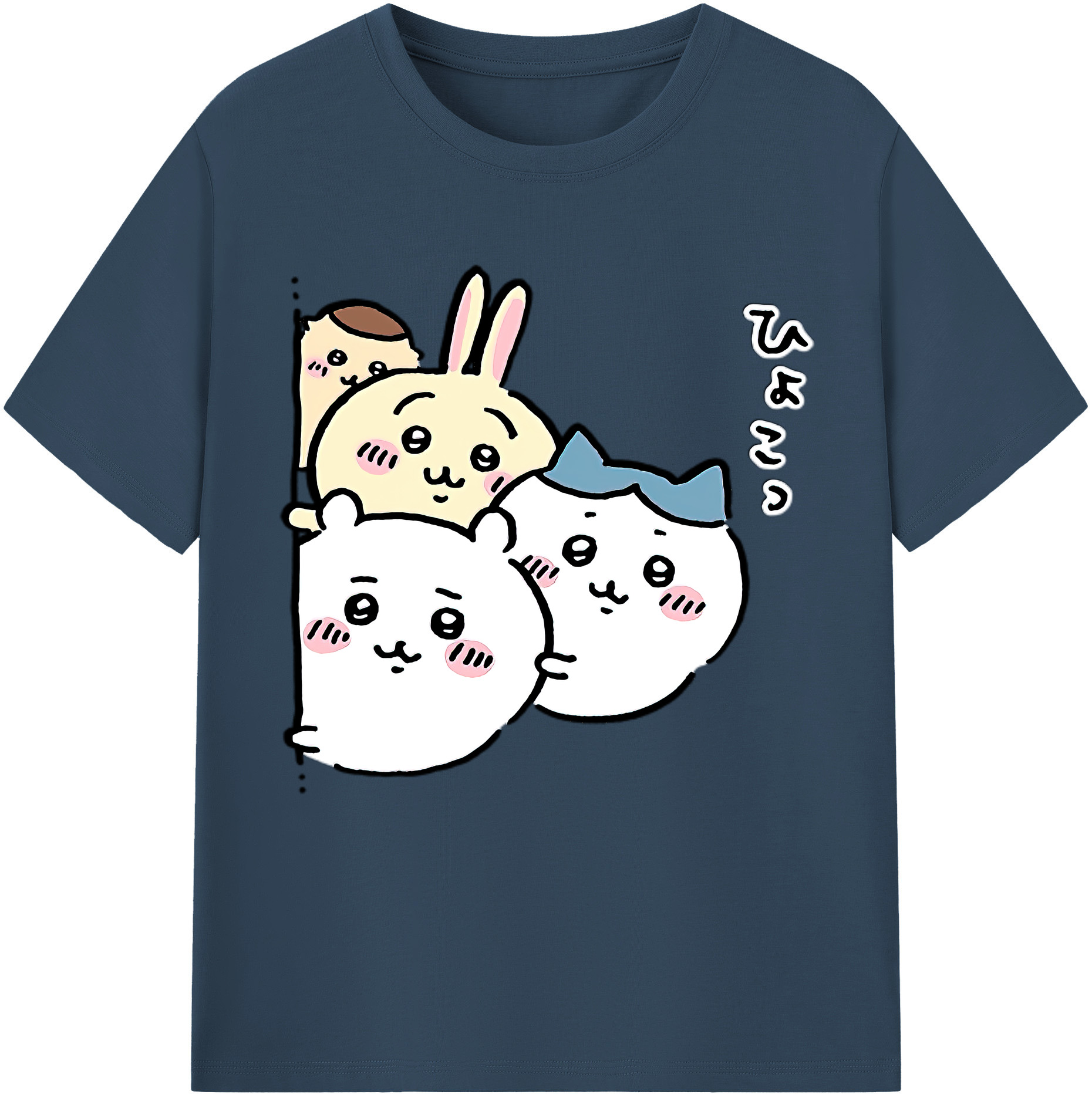 （画像用） ちいかわ ちいかわ Chii-kawa chiikawa レディースカジュアルプリントTシャツ（綿100％）