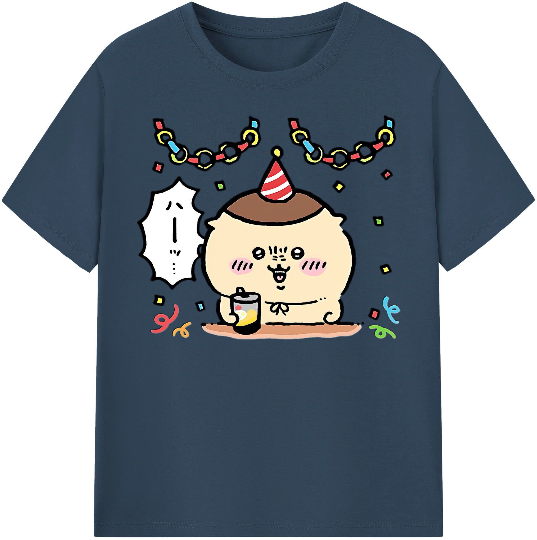 （画像用） ちいかわ くりまんじゅう Chii-kawa kuri manjū レディースカジュアルプリントTシャツ（綿100％）