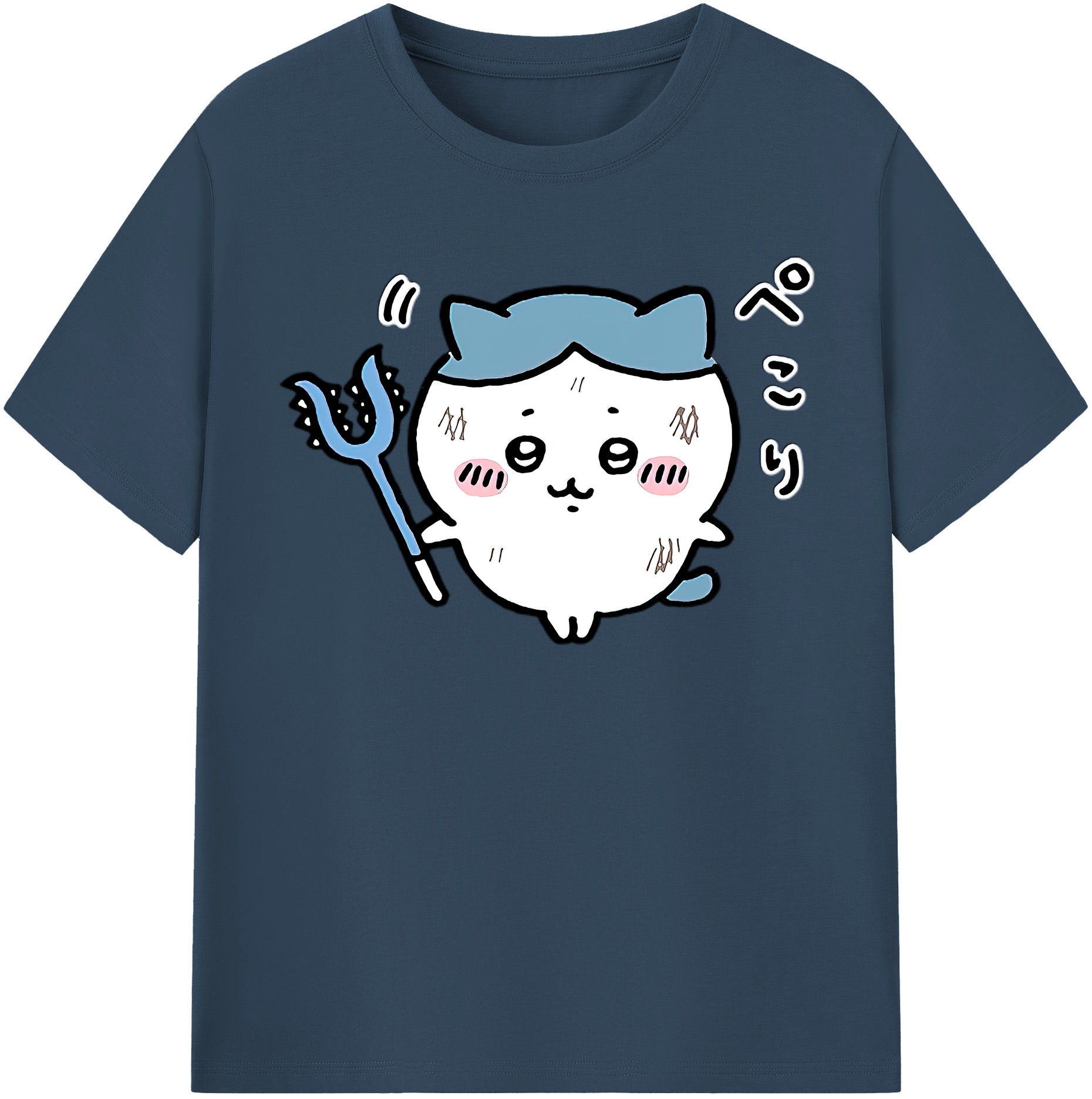 （画像用） ちいかわ ハチワレ Chii-kawa hachiware レディースカジュアルプリントTシャツ（綿100％）