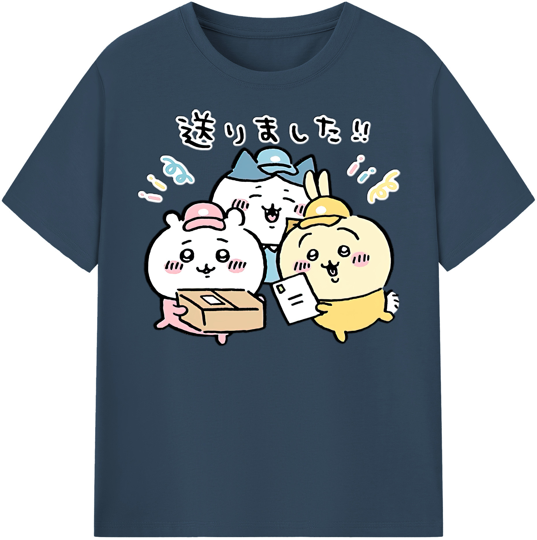 （画像用） ちいかわ ハチワレ Chii-kawa hachiware レディースカジュアルプリントTシャツ（綿100％）