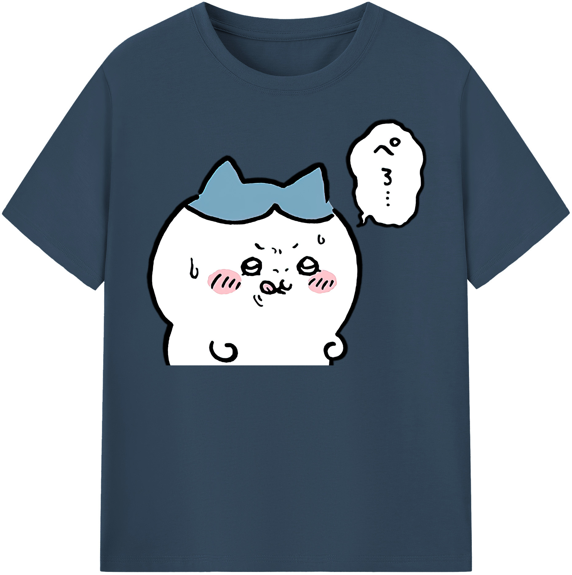 （画像用） ちいかわ ハチワレ Chii-kawa hachiware レディースカジュアルプリントTシャツ（綿100％）