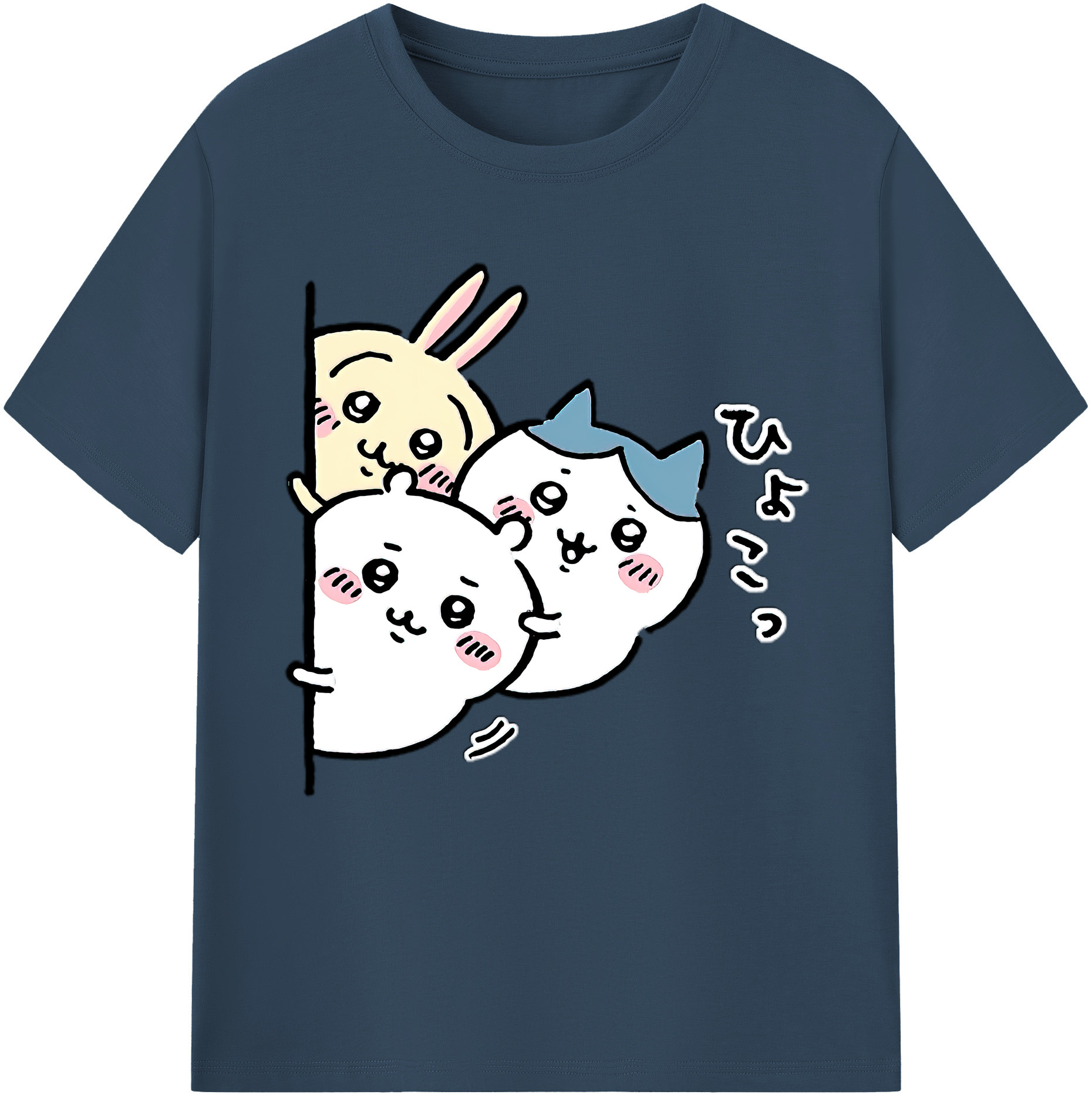 （画像用） ちいかわ うさぎ Chii-kawa usagi レディースカジュアルプリントTシャツ（綿100％）