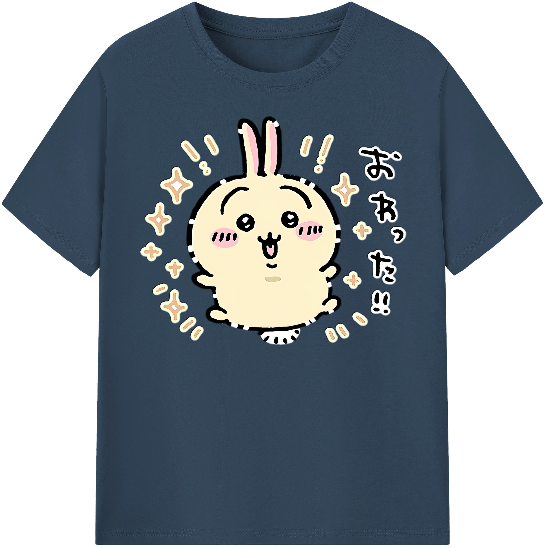（画像用） ちいかわ うさぎ Chii-kawa usagi レディースカジュアルプリントTシャツ（綿100％）