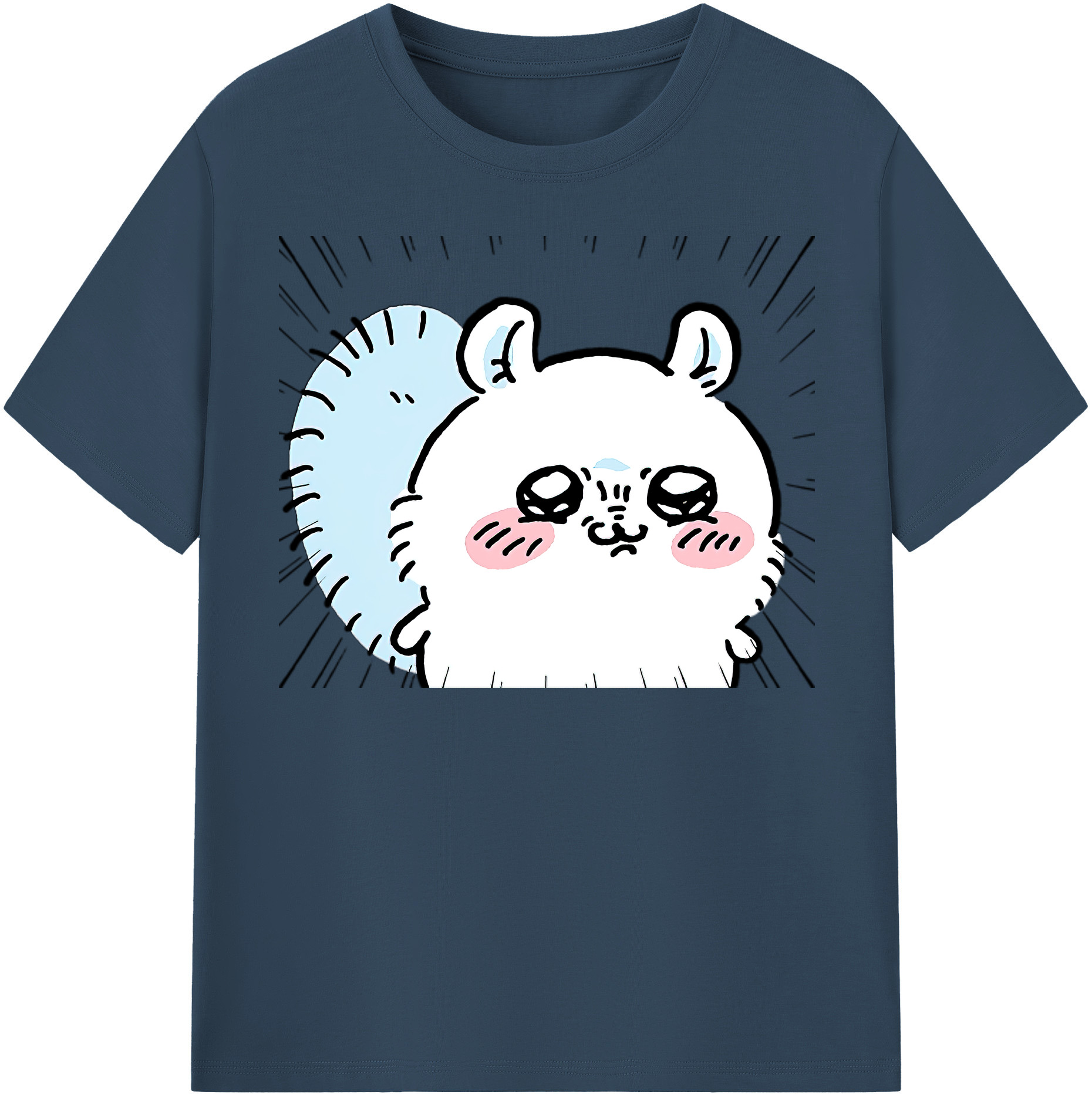 （画像用） ちいかわ モモンガ Chii-kawa Momonga レディースカジュアルプリントTシャツ（綿100％）