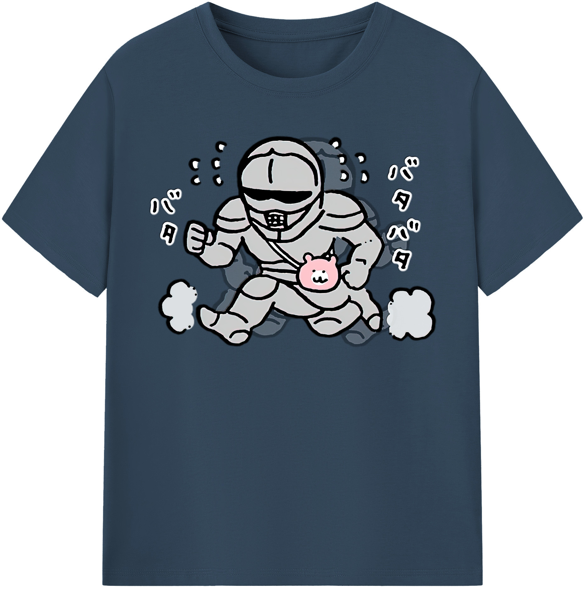 （画像用） ちいかわ 労働の鎧さん Chii-kawa Mr. Armor of Labor レディースカジュアルプリントTシャツ（綿100％）