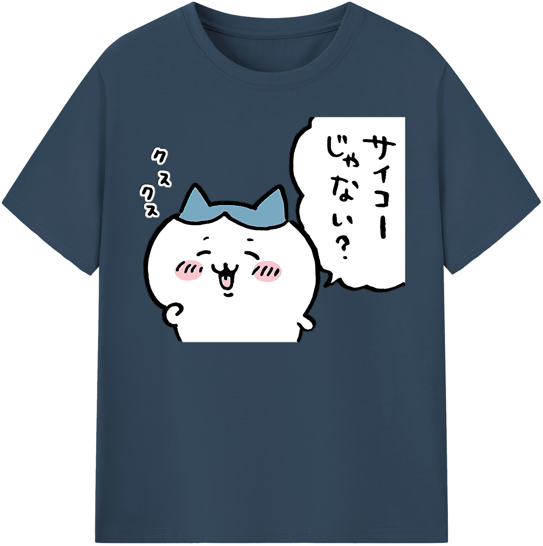 （画像用） ちいかわ ハチワレ Chii-kawa hachiware レディースカジュアルプリントTシャツ（綿100％）