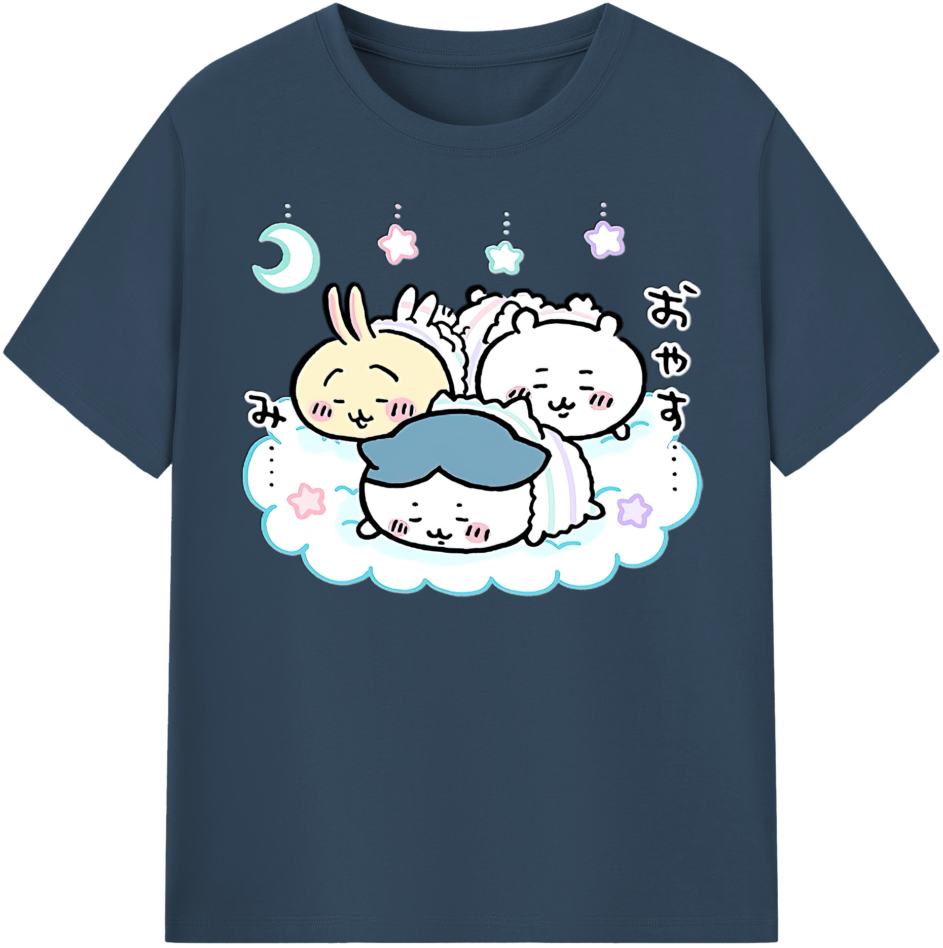 （画像用） ちいかわ ハチワレ Chii-kawa hachiware レディースカジュアルプリントTシャツ（綿100％）
