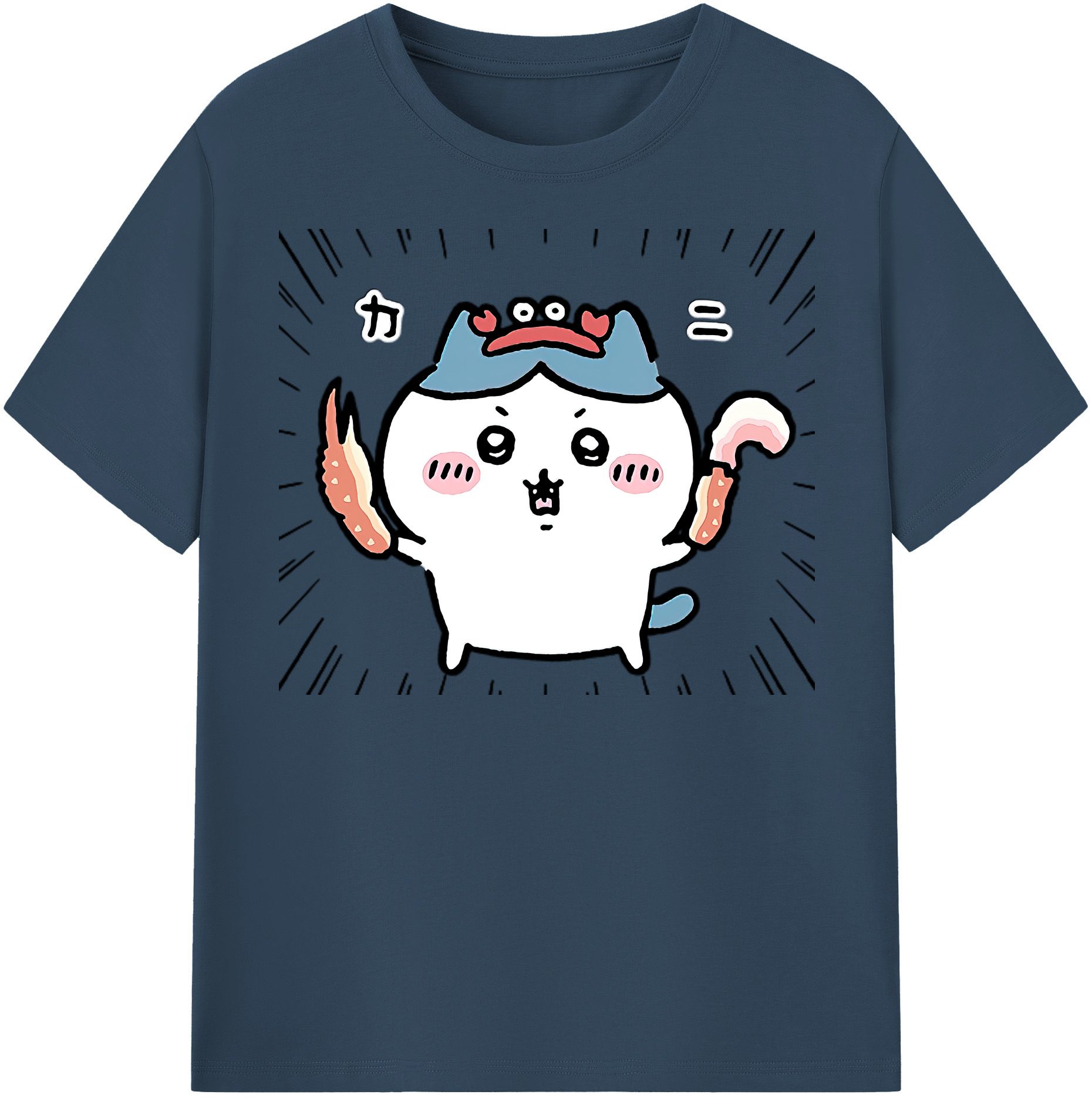 （画像用） ちいかわ ハチワレ Chii-kawa hachiware レディースカジュアルプリントTシャツ（綿100％）