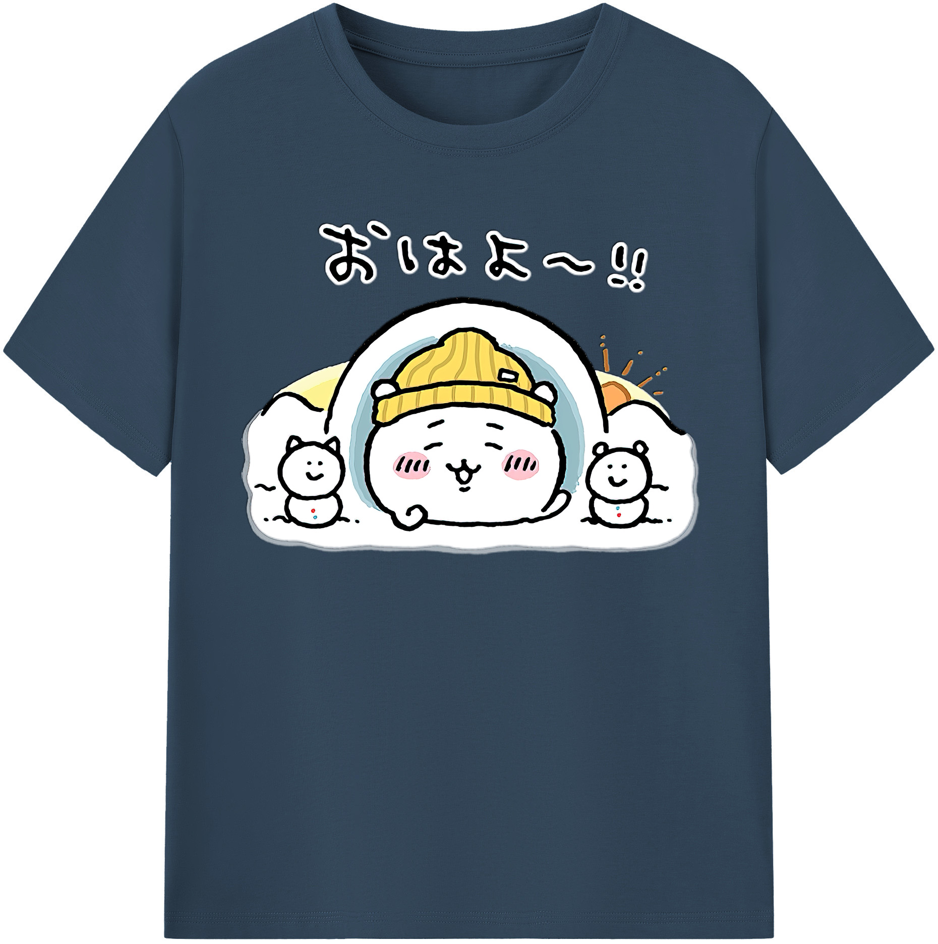 （画像用） ちいかわ ちいかわ Chii-kawa chiikawa レディースカジュアルプリントTシャツ（綿100％）